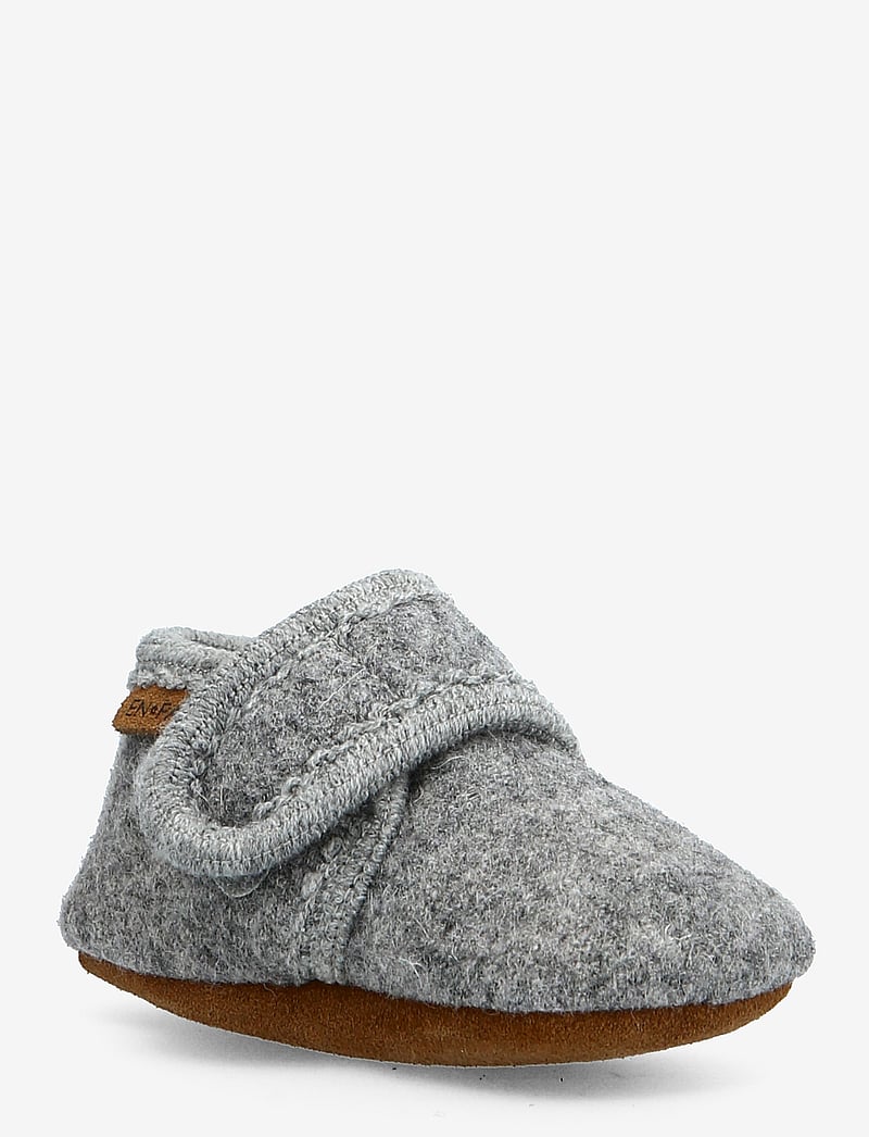 En Fant - Baby Wool slippers - inneskor - grey melange - 0