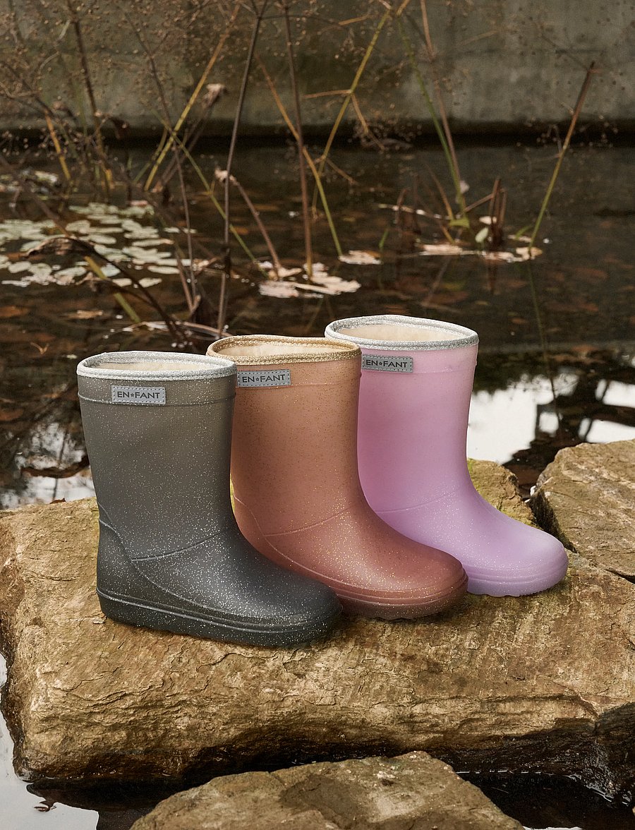 En Fant - Thermo Boots Glitter - lined rubberboots - rose taupe - 0