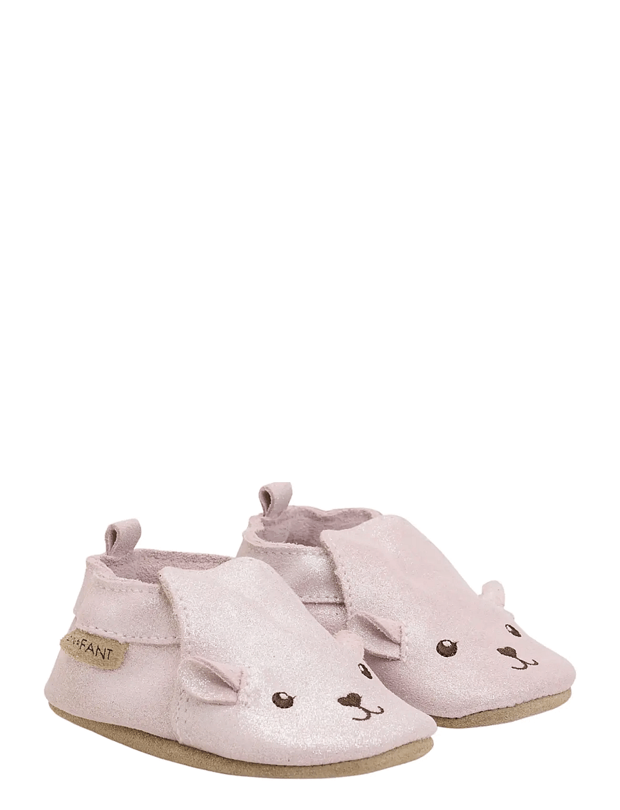 En Fant - Slippers Suede Animal - misty rose glitter - 0