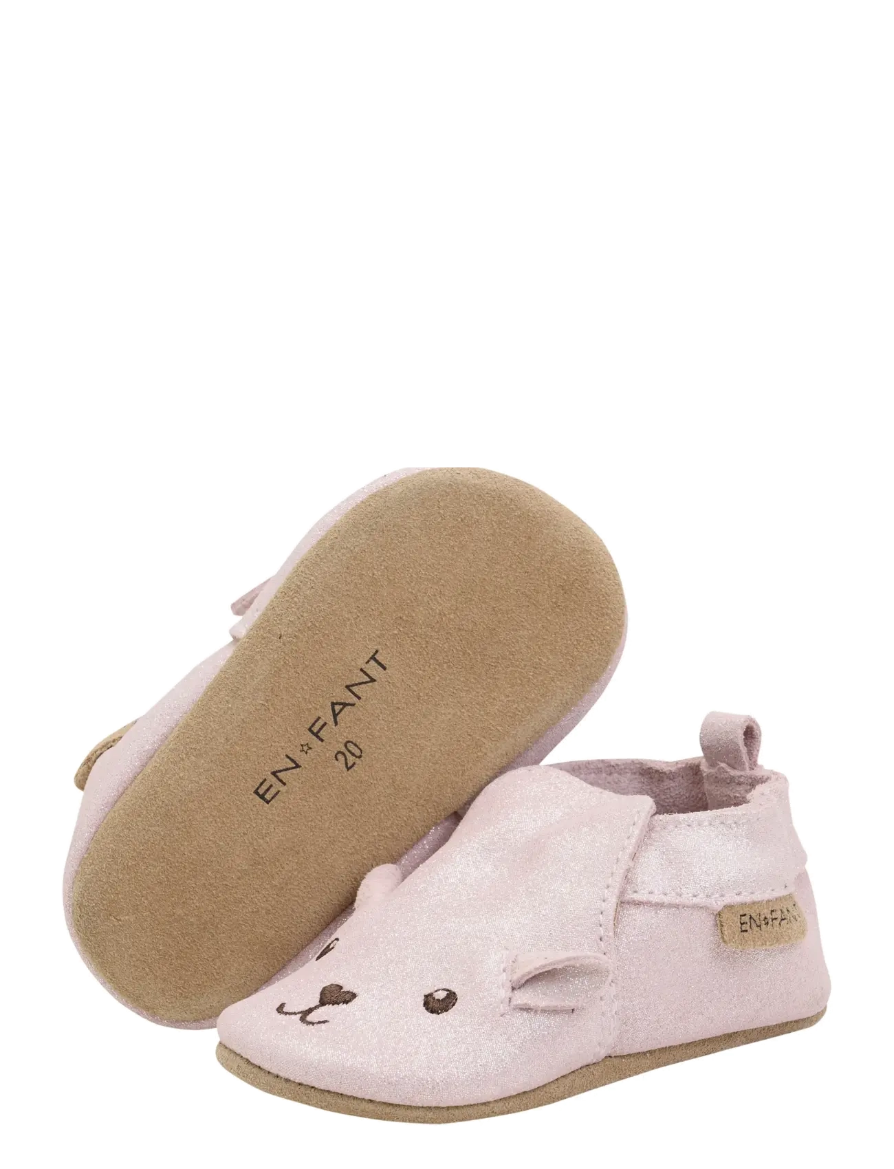 En Fant - Slippers Suede Animal - misty rose glitter - 2
