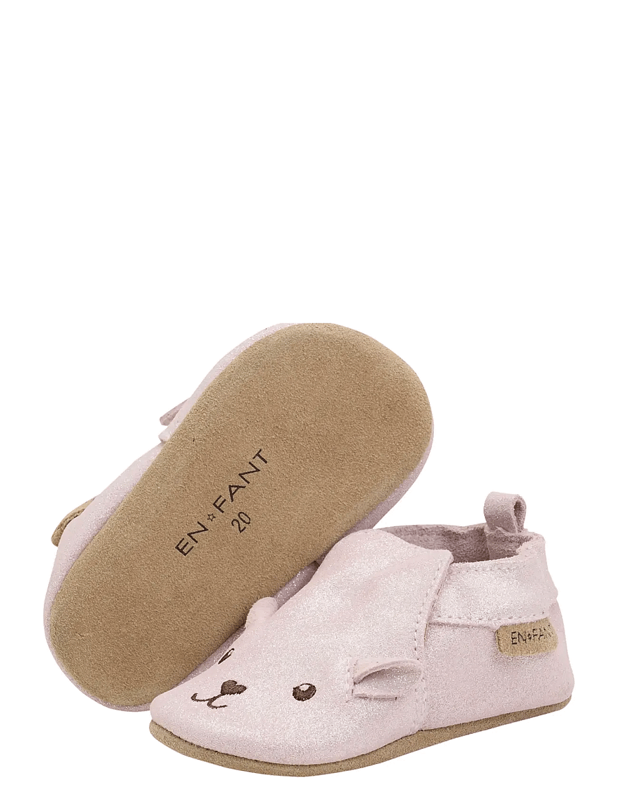 En Fant - Slippers Suede Animal - misty rose glitter - 2