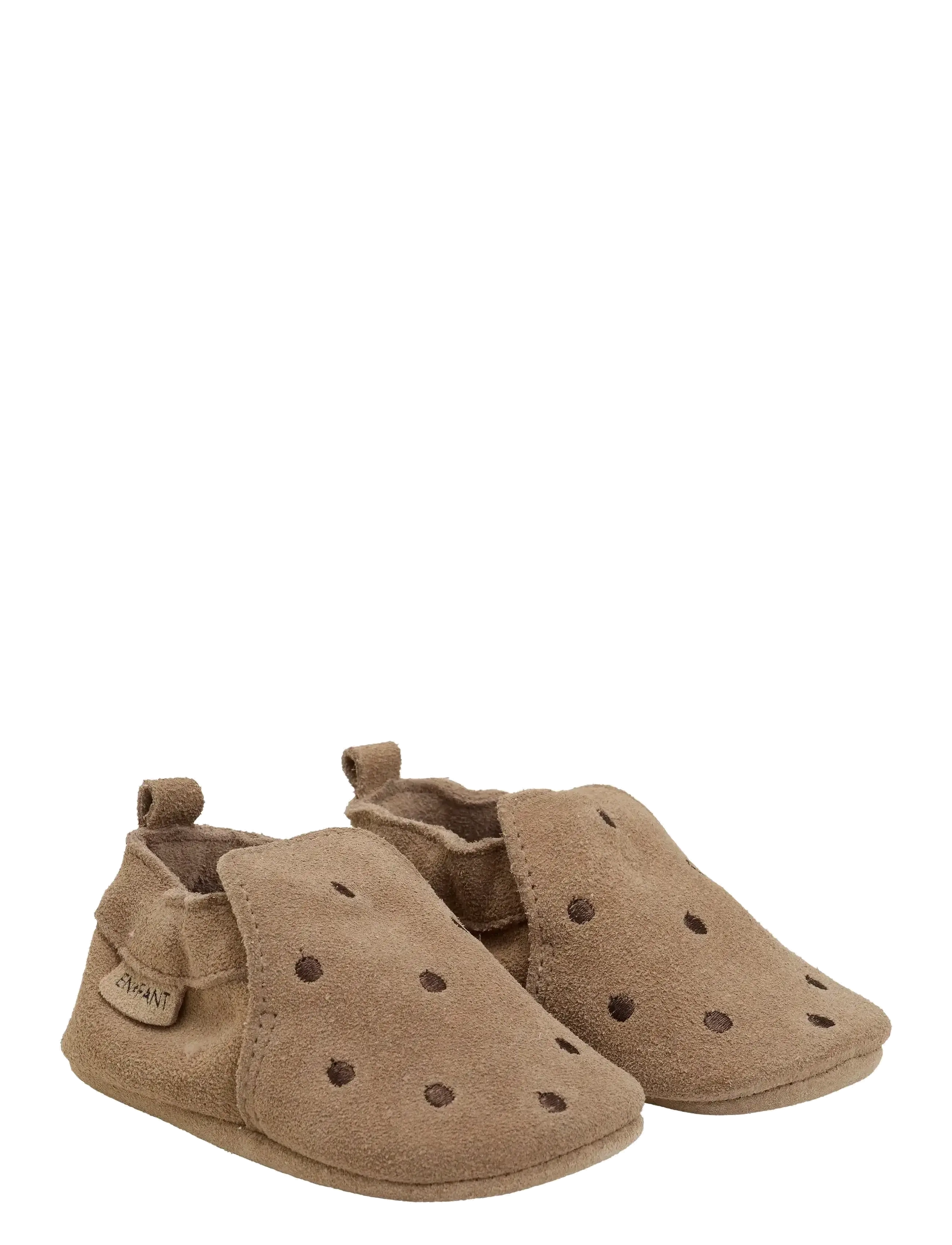 Slippers Suede Emb. - PINE BARK