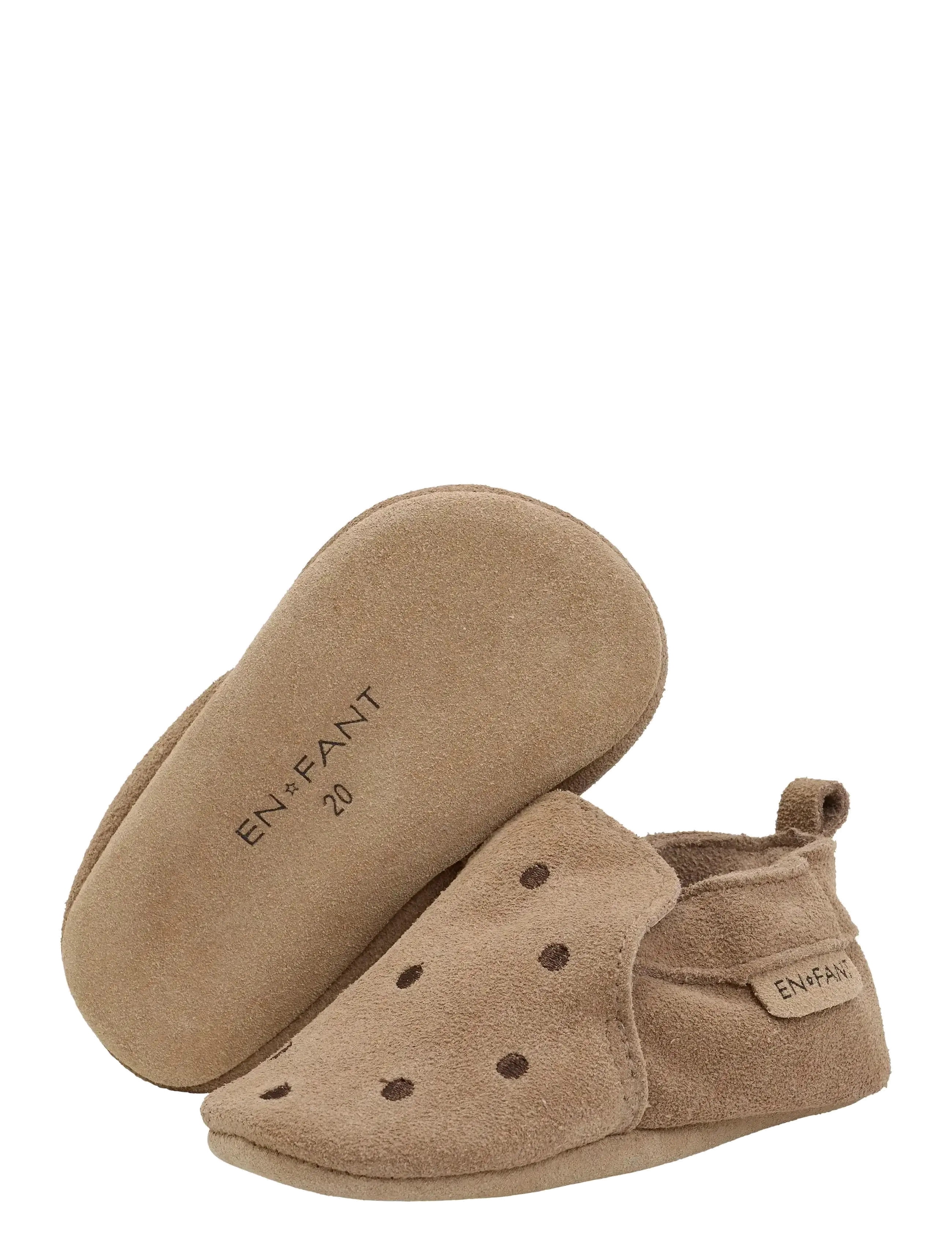 En Fant - Slippers Suede Emb. - pine bark - 2