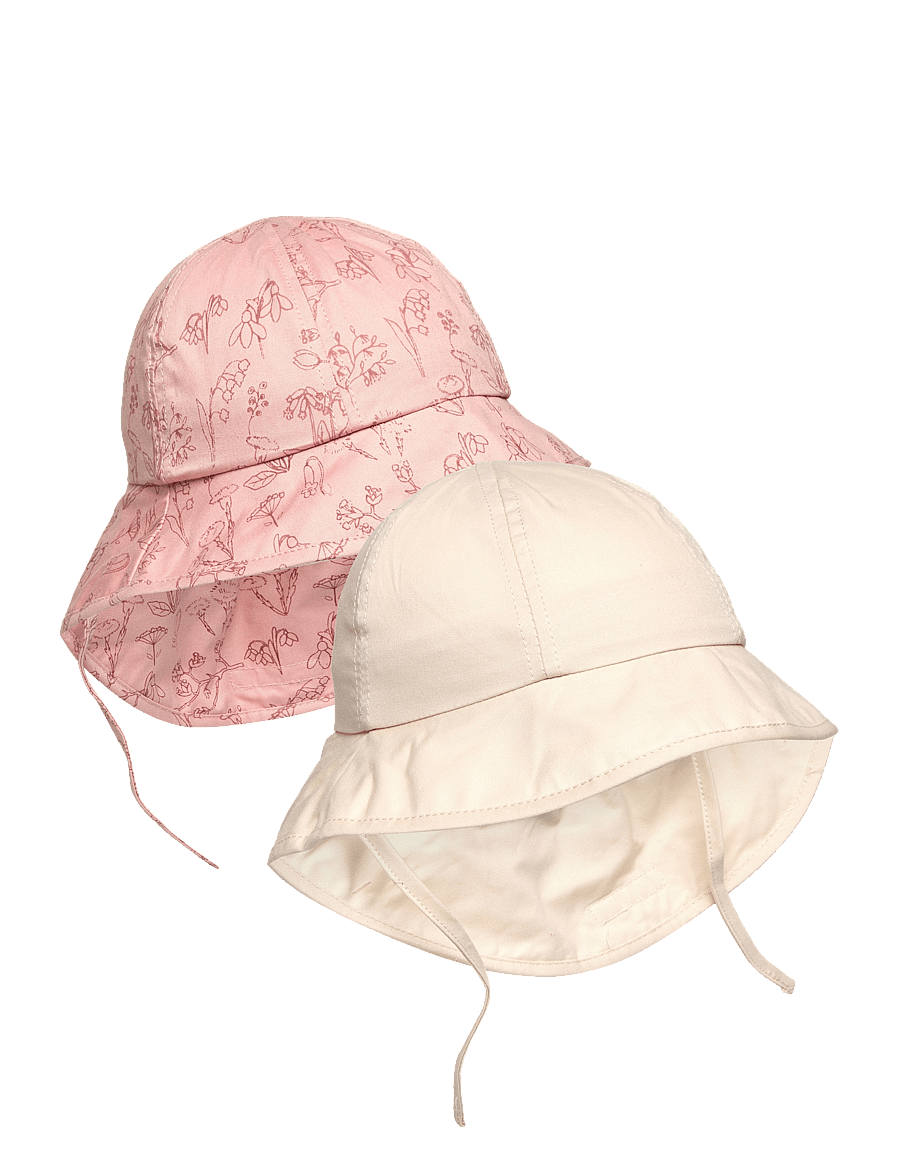 En Fant - Summer hat w. string 2-PACK - solhatte - misty rose - 0