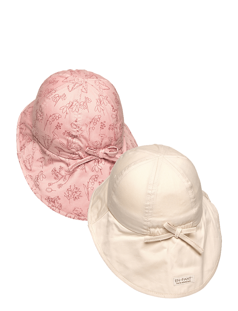 En Fant - Summer hat w. string 2-PACK - sun hats - misty rose - 4