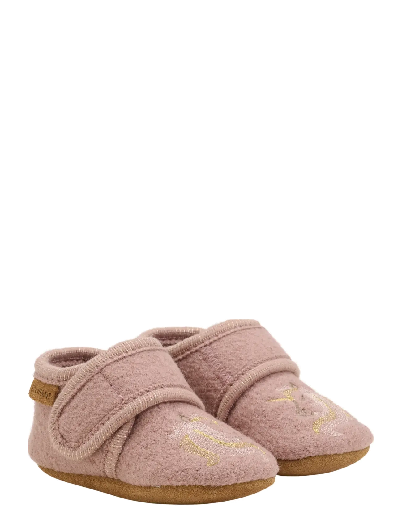 En Fant Wool Slippers W. Embroidery, Børn, Traktor Uld Sutsko, Pink, Str: 21