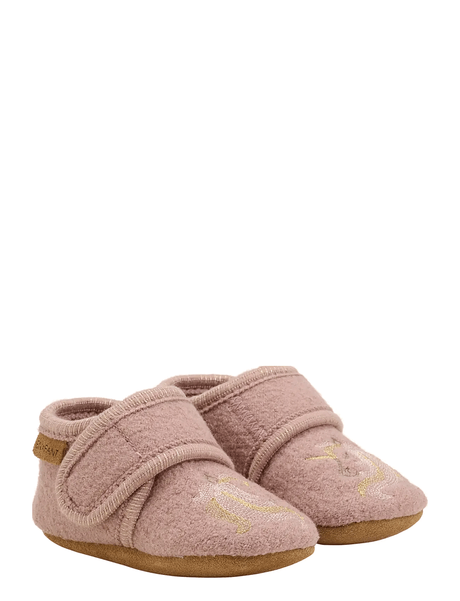 En Fant - Wool Slippers w. Embroidery - hausschuhe - bark - 0
