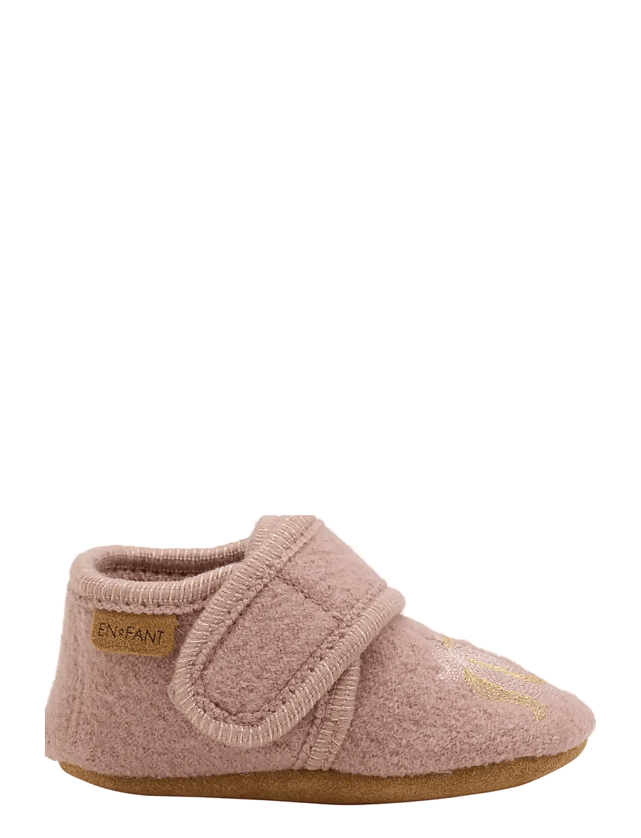 En Fant - Wool Slippers w. Embroidery - hausschuhe - bark - 1