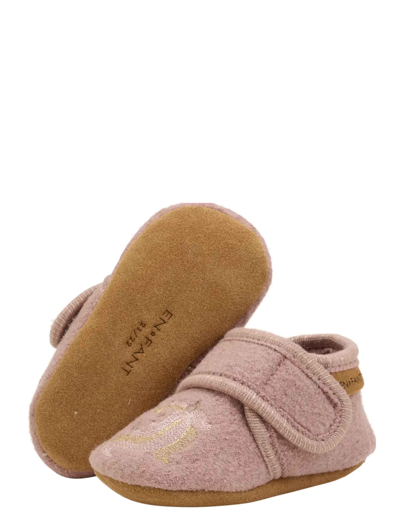 En Fant - Wool Slippers w. Embroidery - hausschuhe - bark - 2