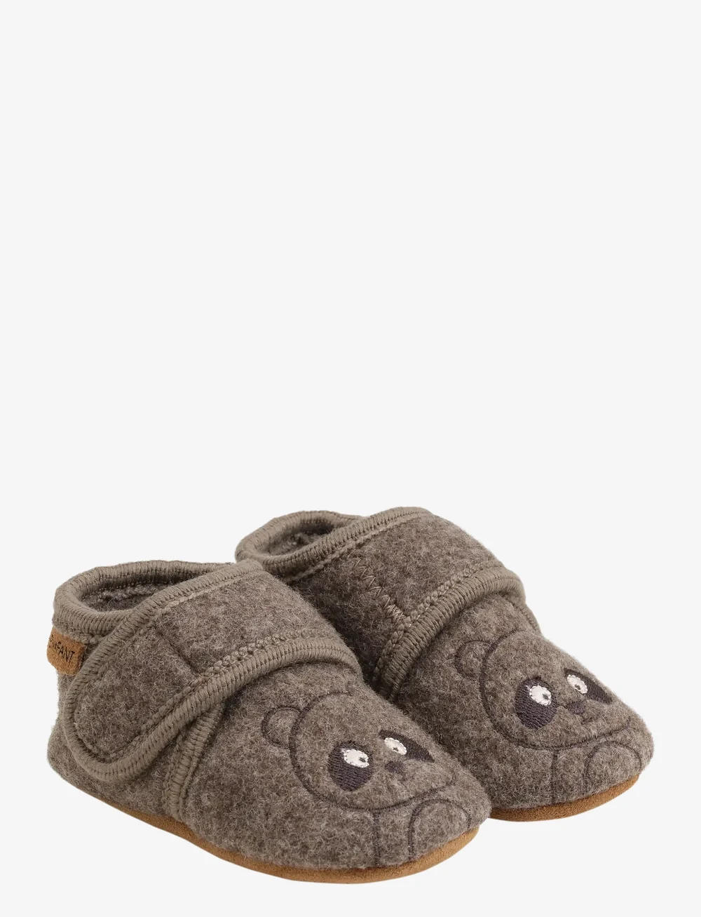 En Fant - Wool Slippers w. Embroidery - sussid - chocolate brown - 0