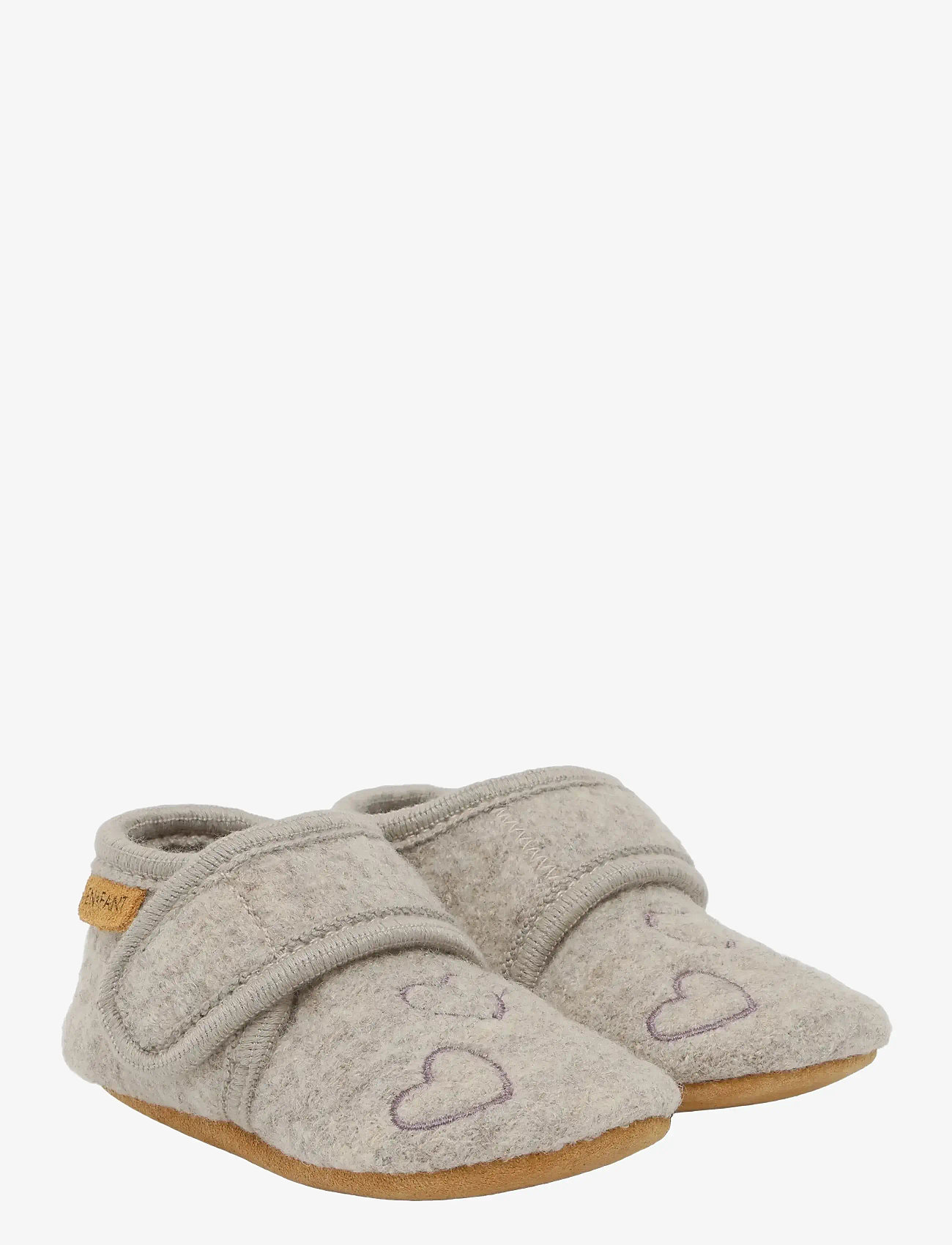 En Fant - Wool Slippers w. Embroidery - hjemmesko - grape shake - 0