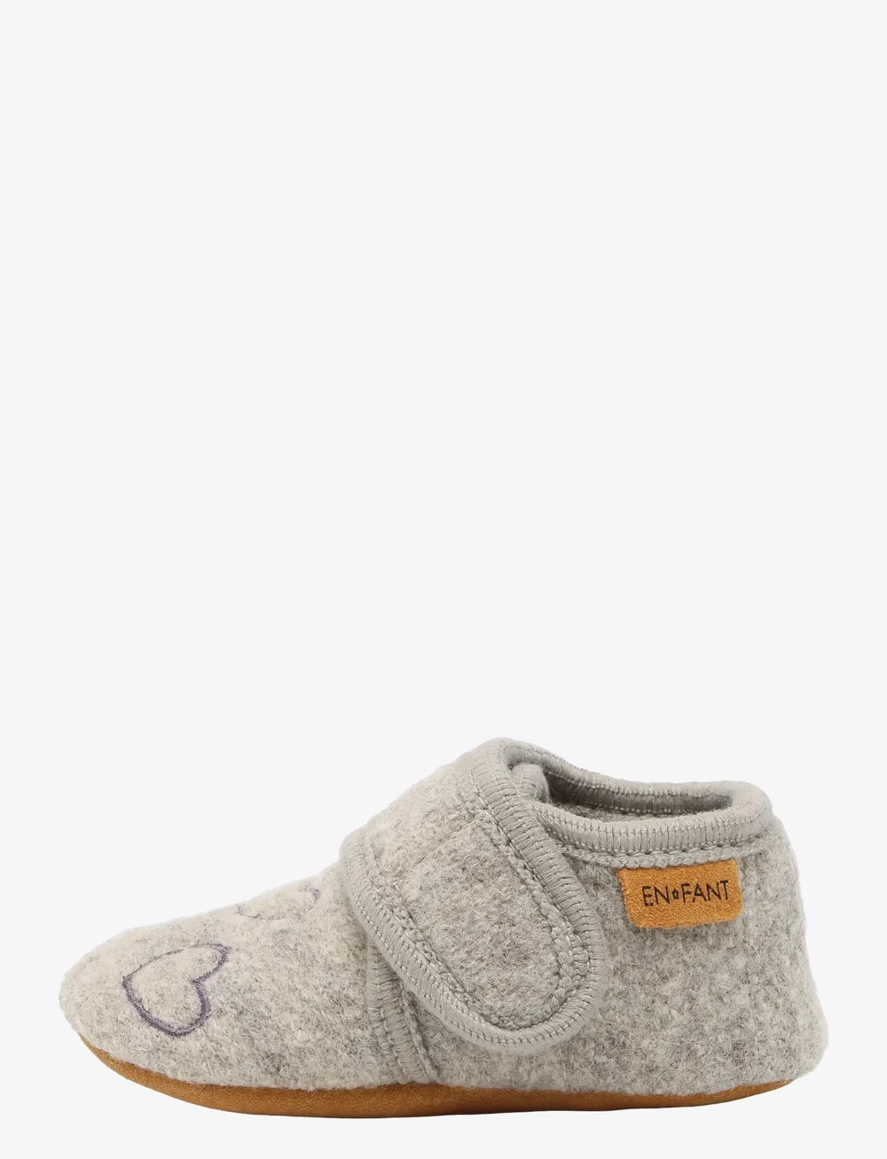 En Fant - Wool Slippers w. Embroidery - slippers - grape shake - 1