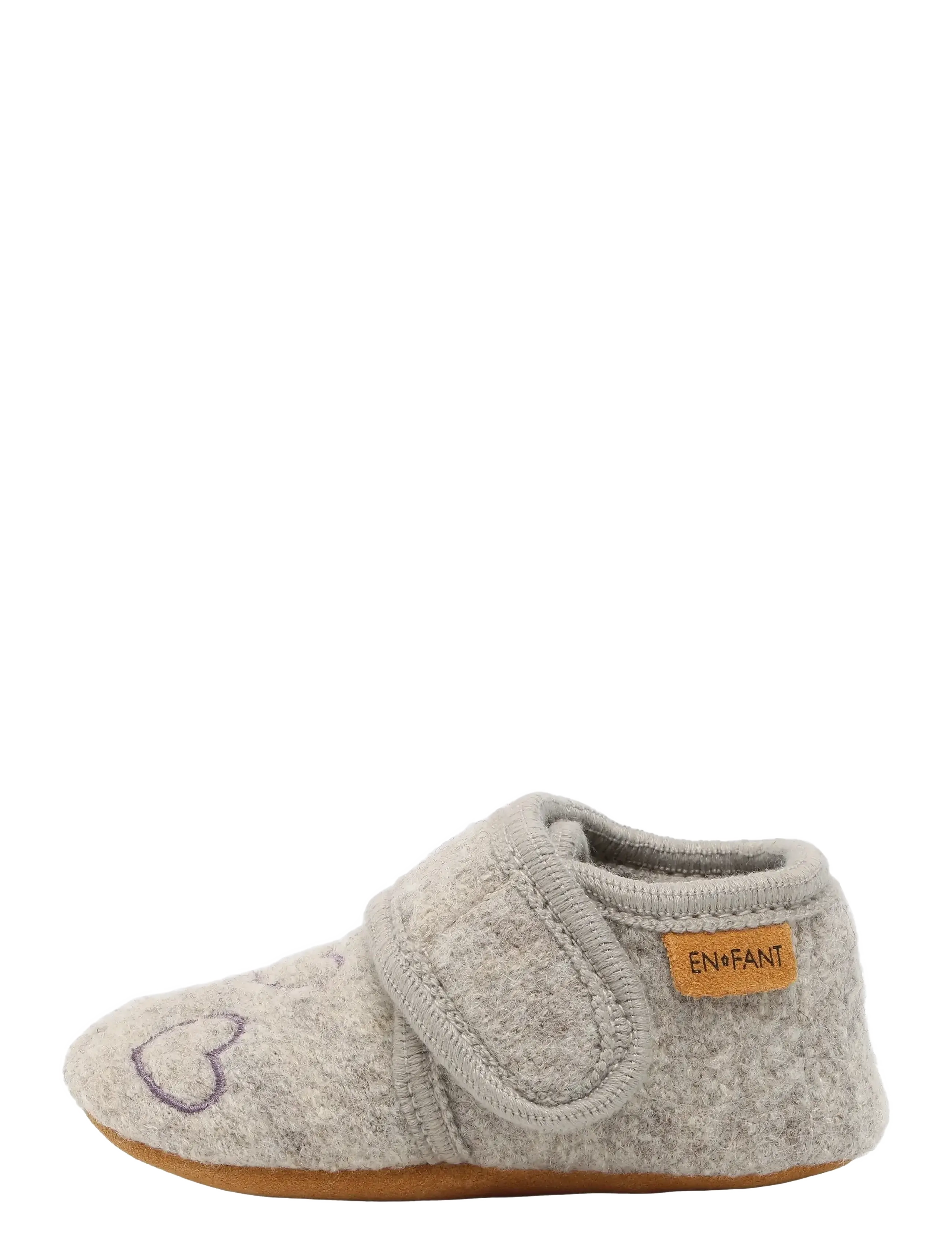 En Fant - Wool Slippers w. Embroidery - tøfler - grape shake - 1