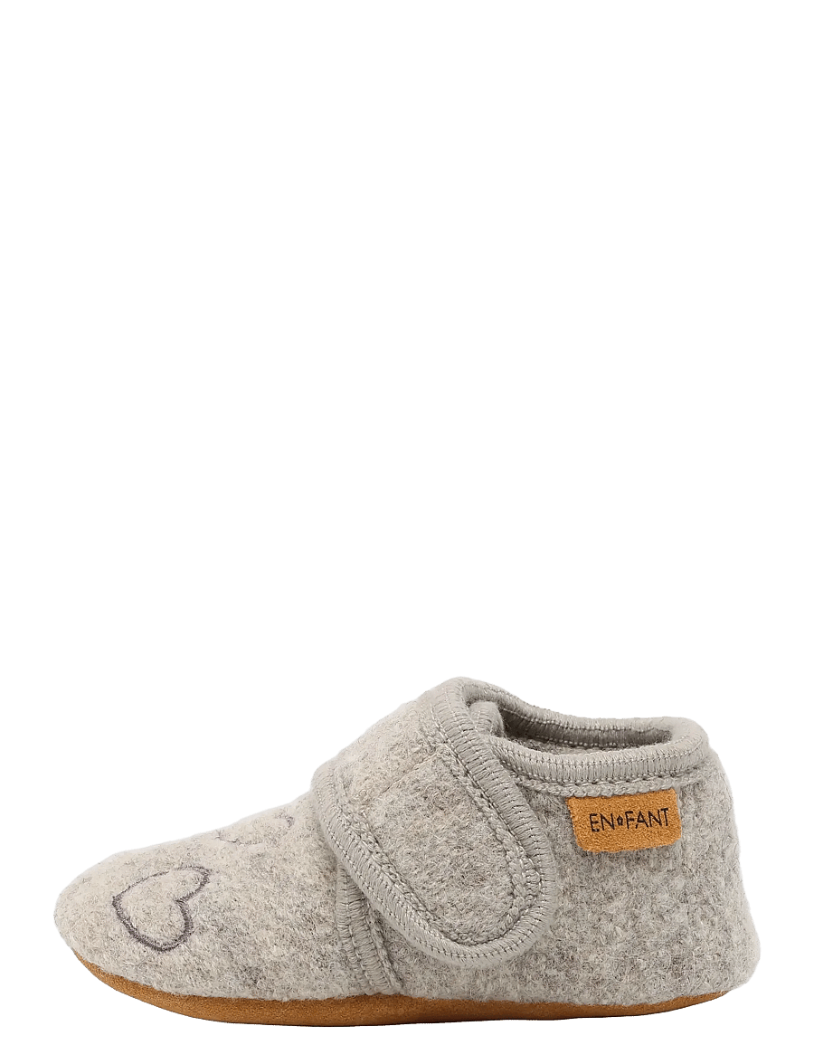 En Fant - Wool Slippers w. Embroidery - tøfler - grape shake - 1