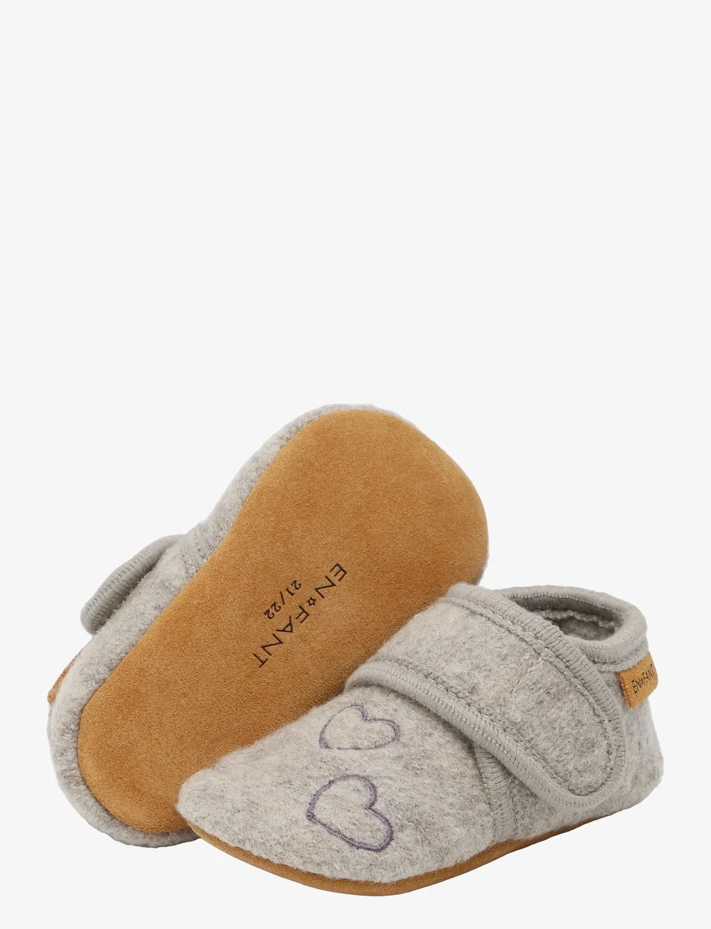 En Fant - Wool Slippers w. Embroidery - slippers - grape shake - 2