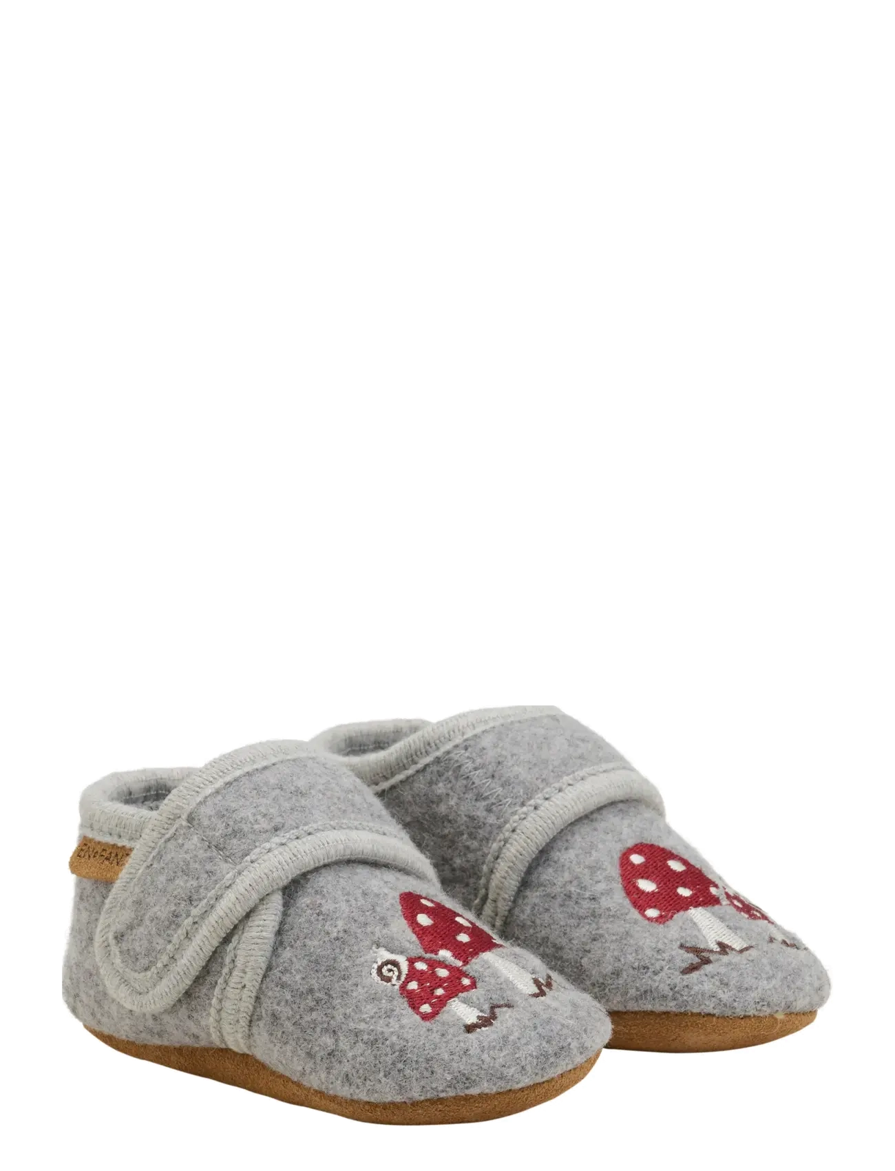 En Fant Wool Slippers w. Embroidery - Jalanõud - GREY MELANGE / grey