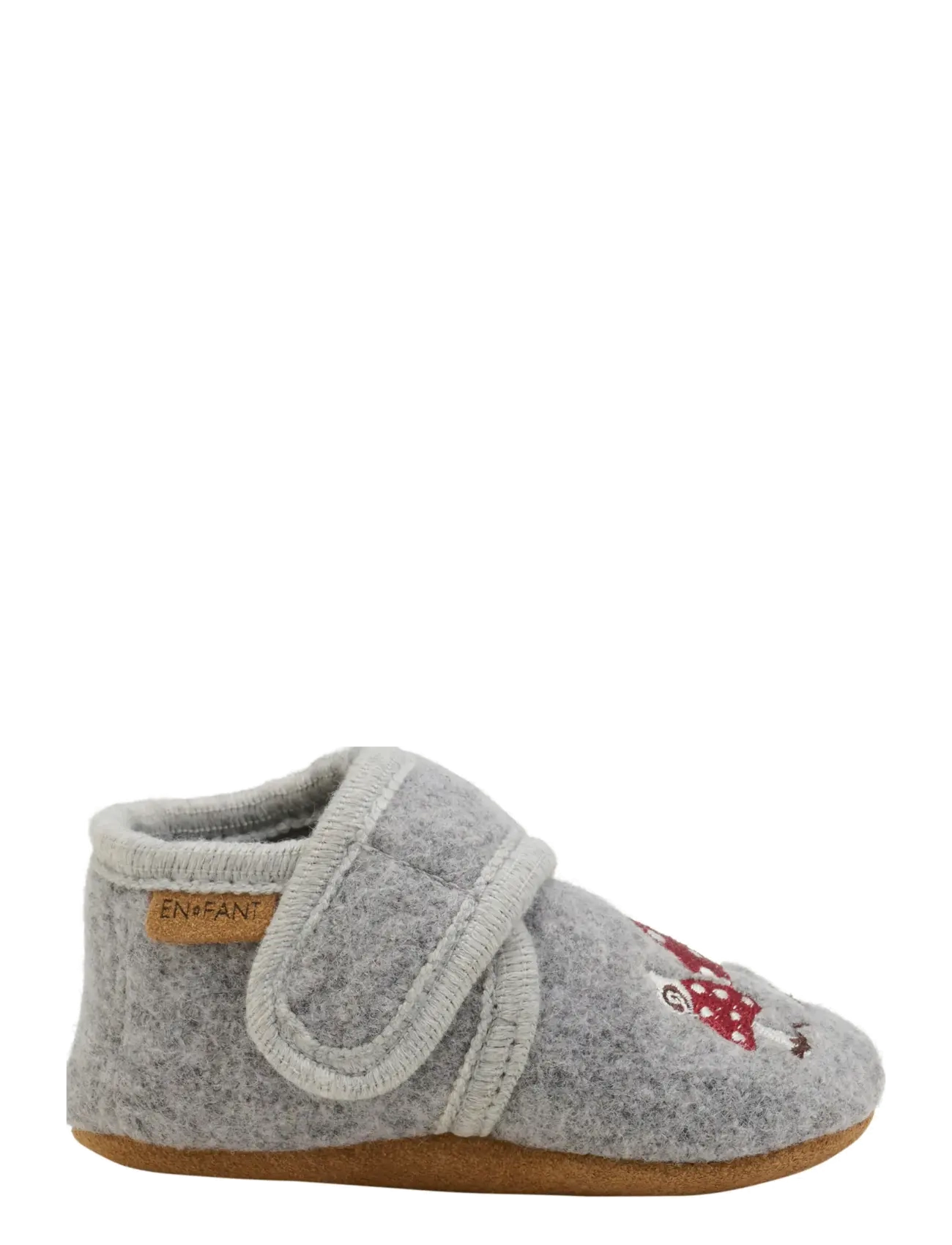 En Fant - Wool Slippers w. Embroidery - hausschuhe - grey melange - 2