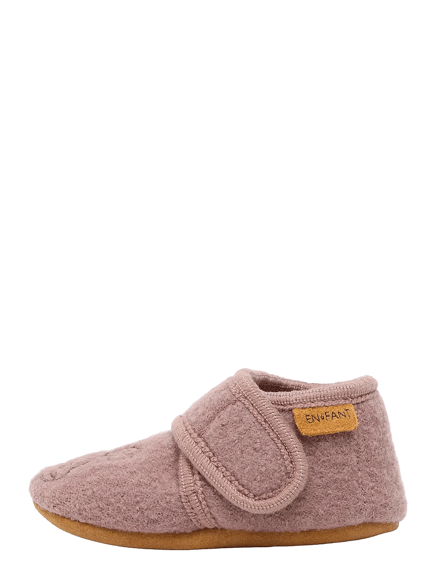 En Fant - Wool Slippers w. Embroidery - hjemmesko - marron - 1