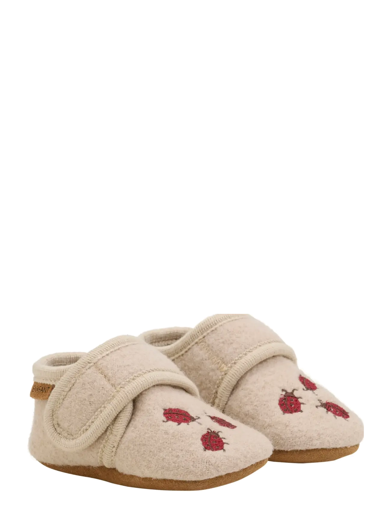 En Fant Wool Slippers W. Embroidery, Børn, Traktor Uld Sutsko, Beige, Str: 25