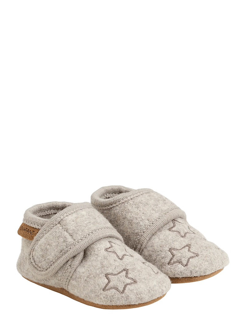 En Fant - Wool Slippers w. Embroidery - inneskor - morel - 0