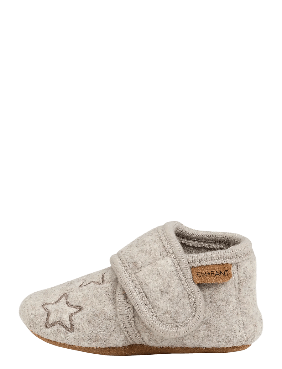 En Fant - Wool Slippers w. Embroidery - hjemmesko - morel - 1
