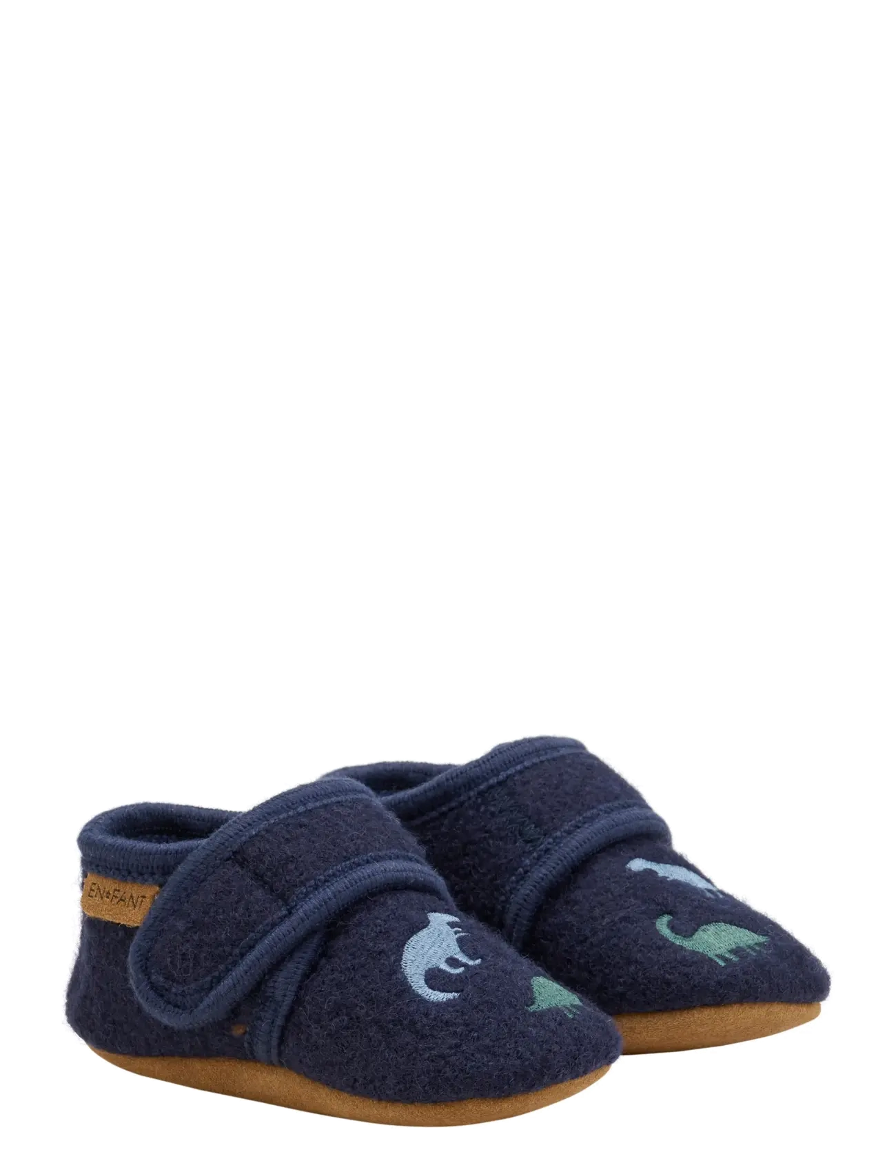 En Fant Wool Slippers W. Embroidery, Børn, Traktor Uld Sutsko, Navy, Str: 23