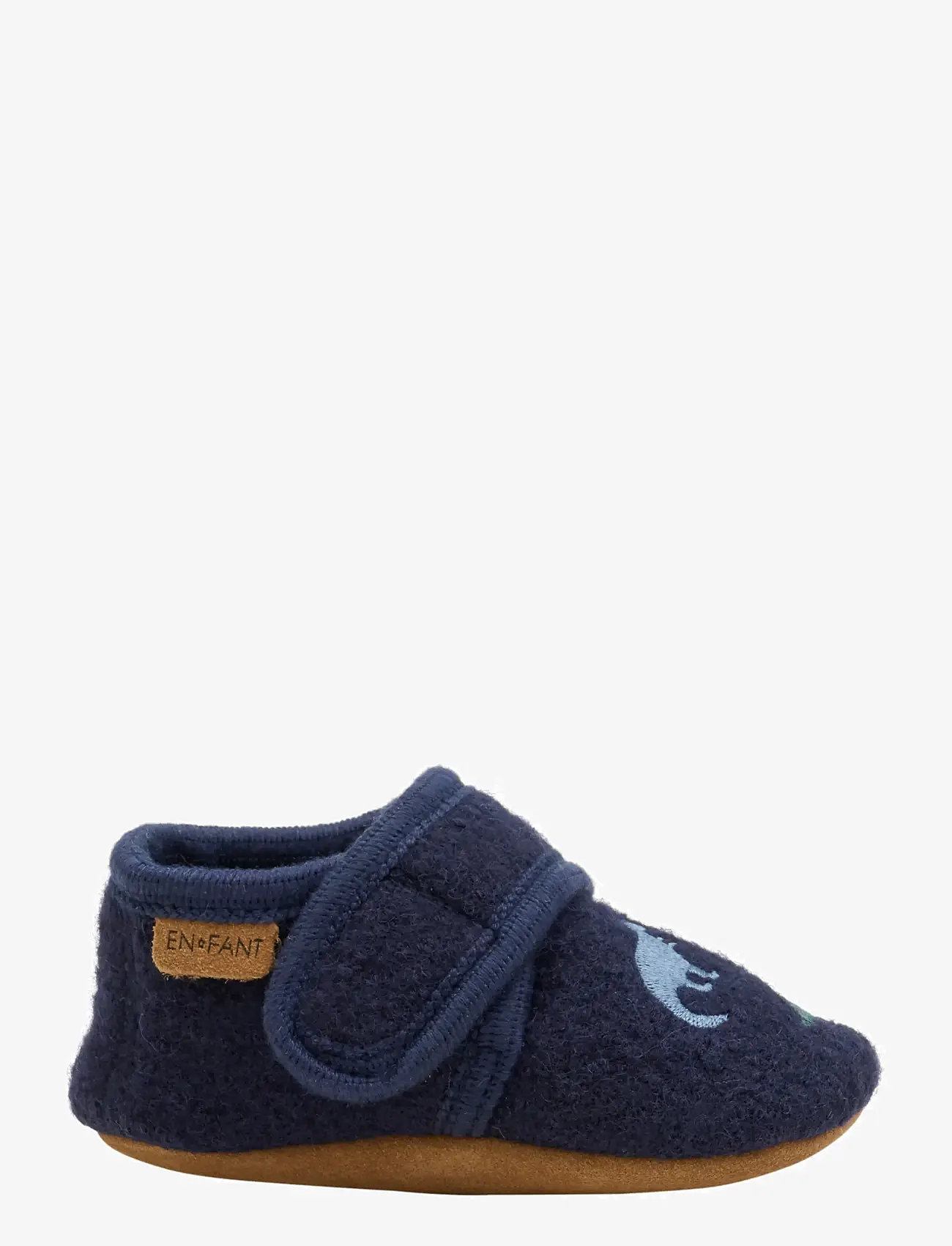En Fant - Wool Slippers w. Embroidery - inneskor - navy - 1