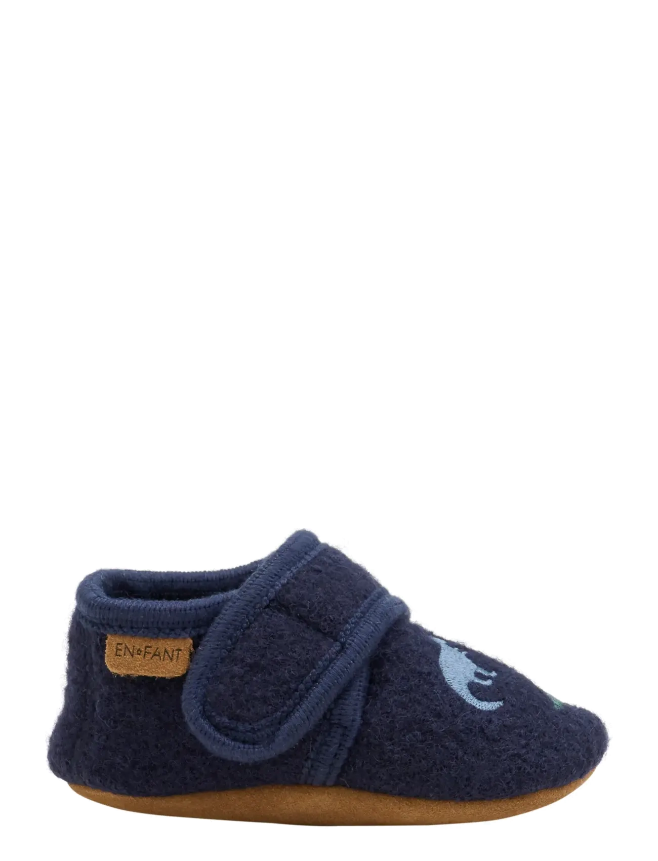 En Fant - Wool Slippers w. Embroidery - hausschuhe - navy - 1