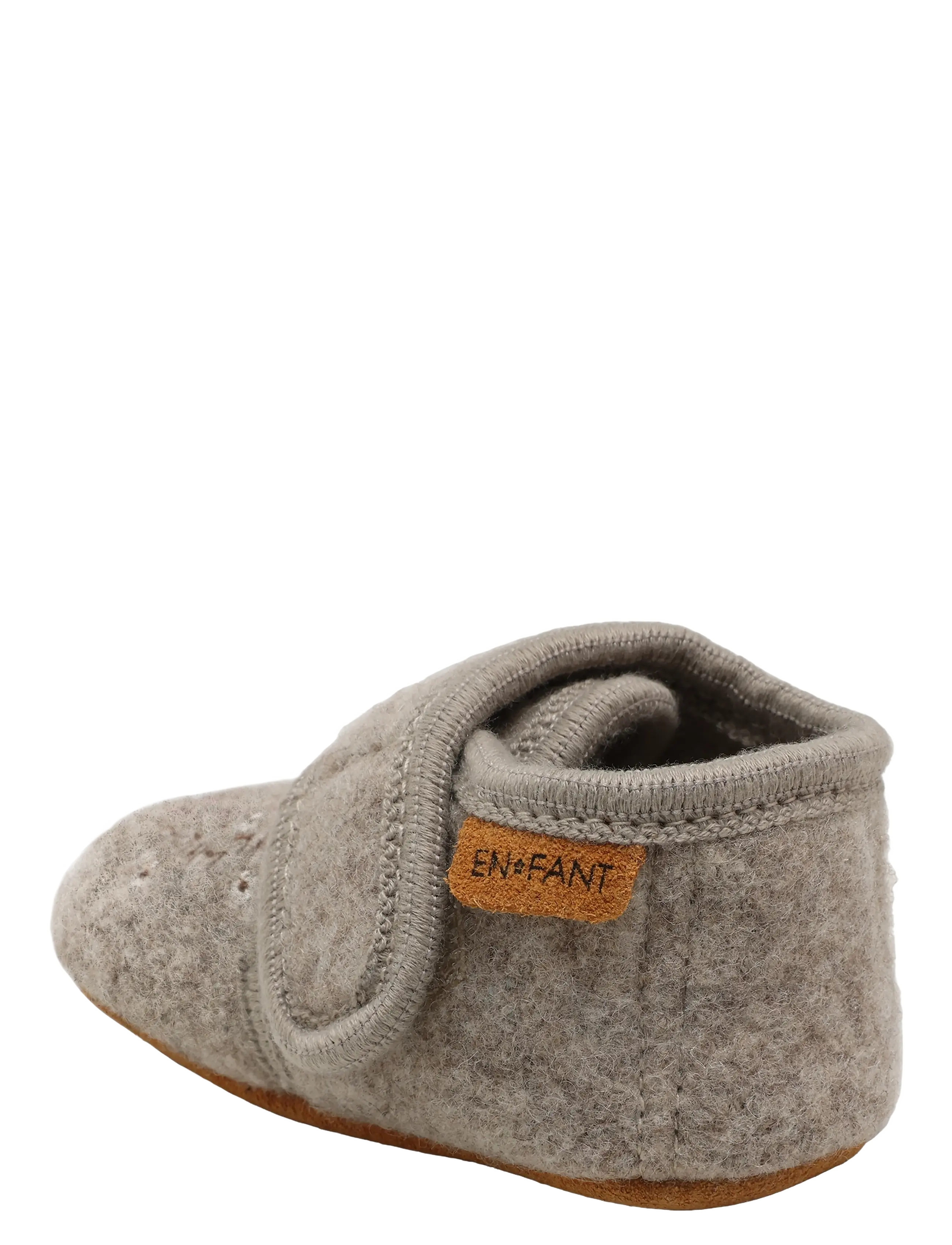 En Fant - Wool Slippers w. Embroidery - hjemmesko - sand melange - 1