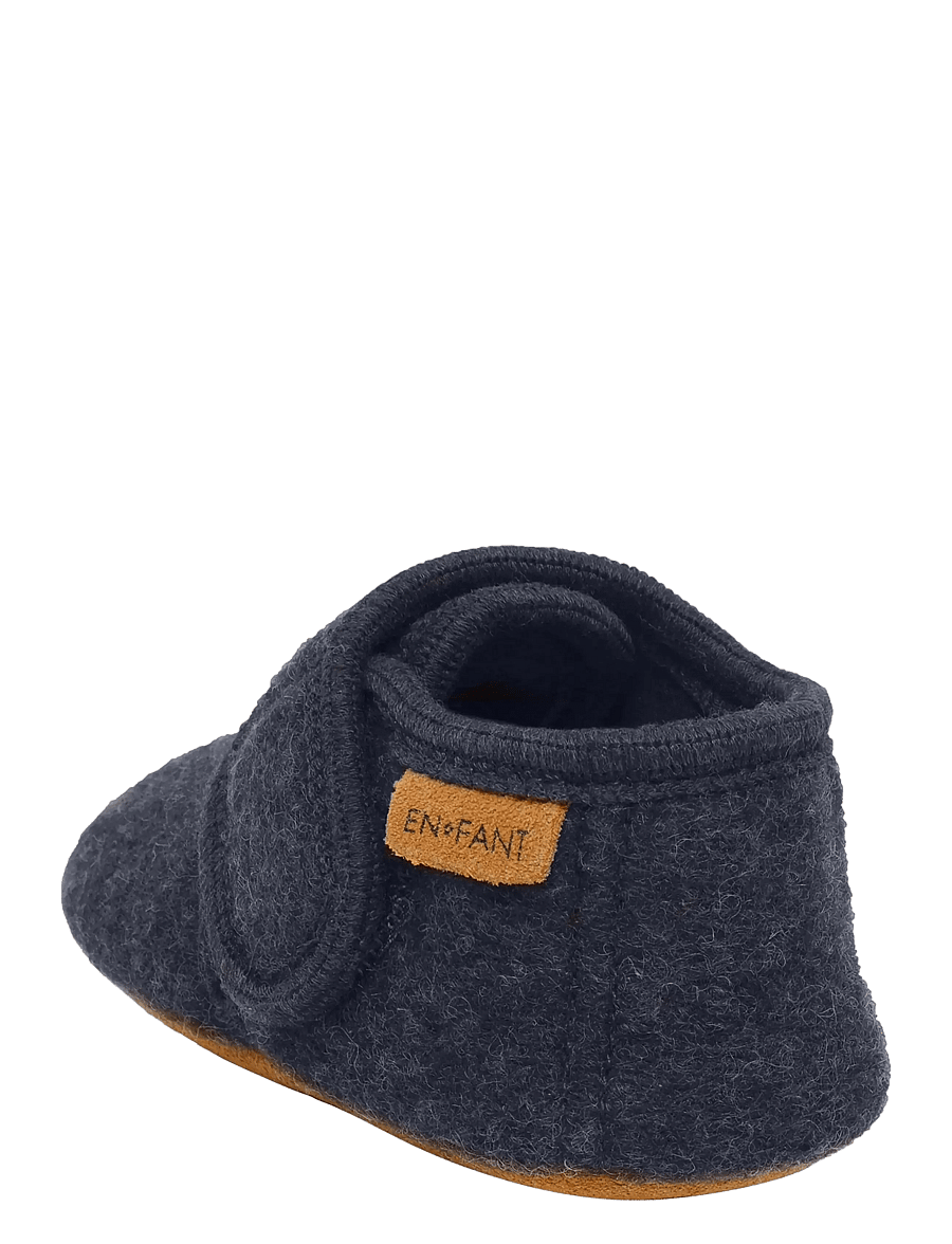 En Fant - Wool Slippers w. Embroidery - hjemmesko - vintage indigo - 1