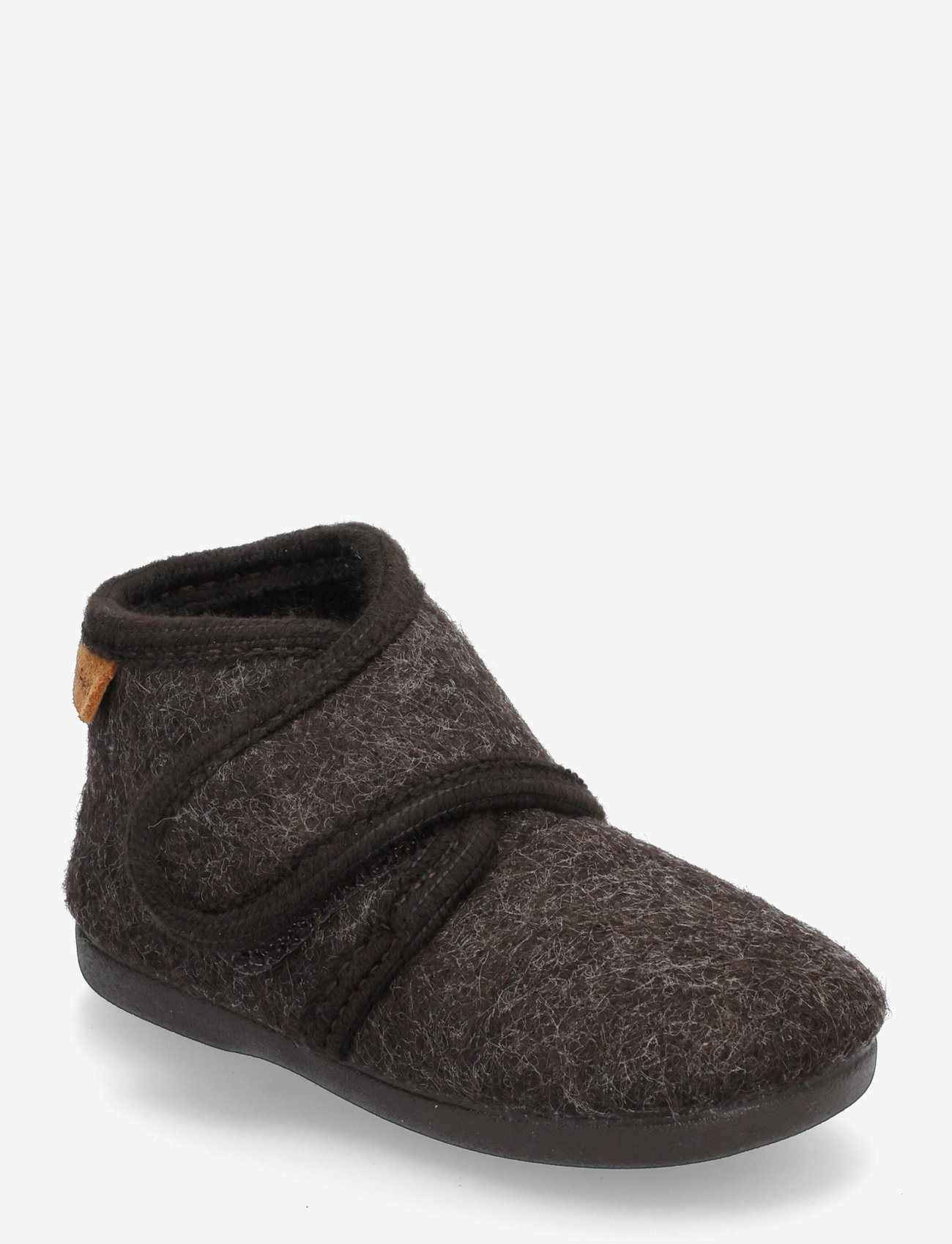 En Fant - Slippers Wool Velcro - sussid - chocolate melange - 0
