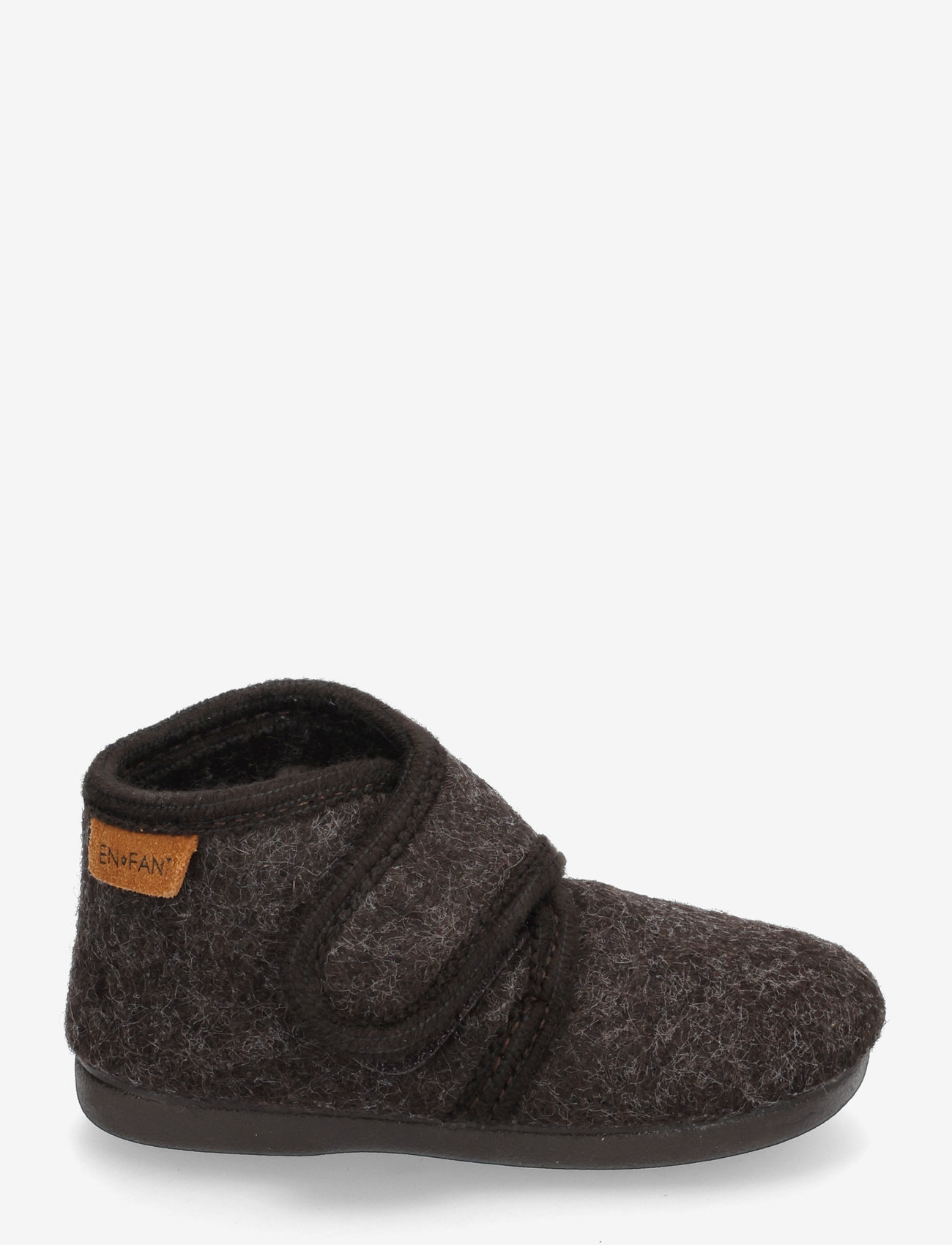 En Fant - Slippers Wool Velcro - sussid - chocolate melange - 1