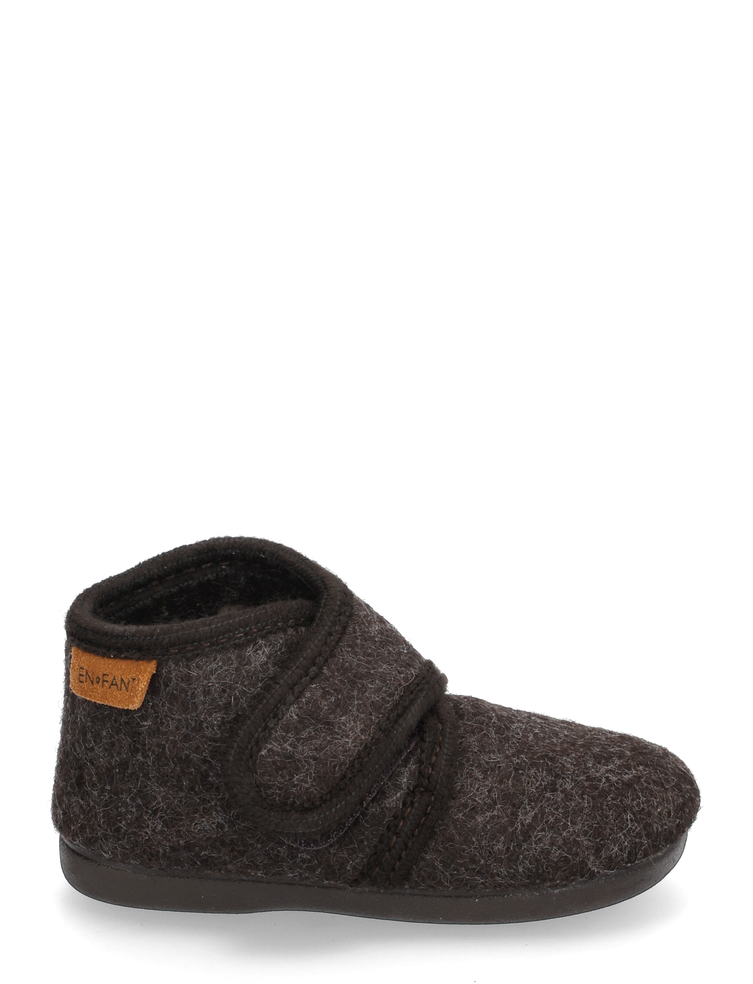 En Fant - Slippers Wool Velcro - hjemmesko - chocolate melange - 1