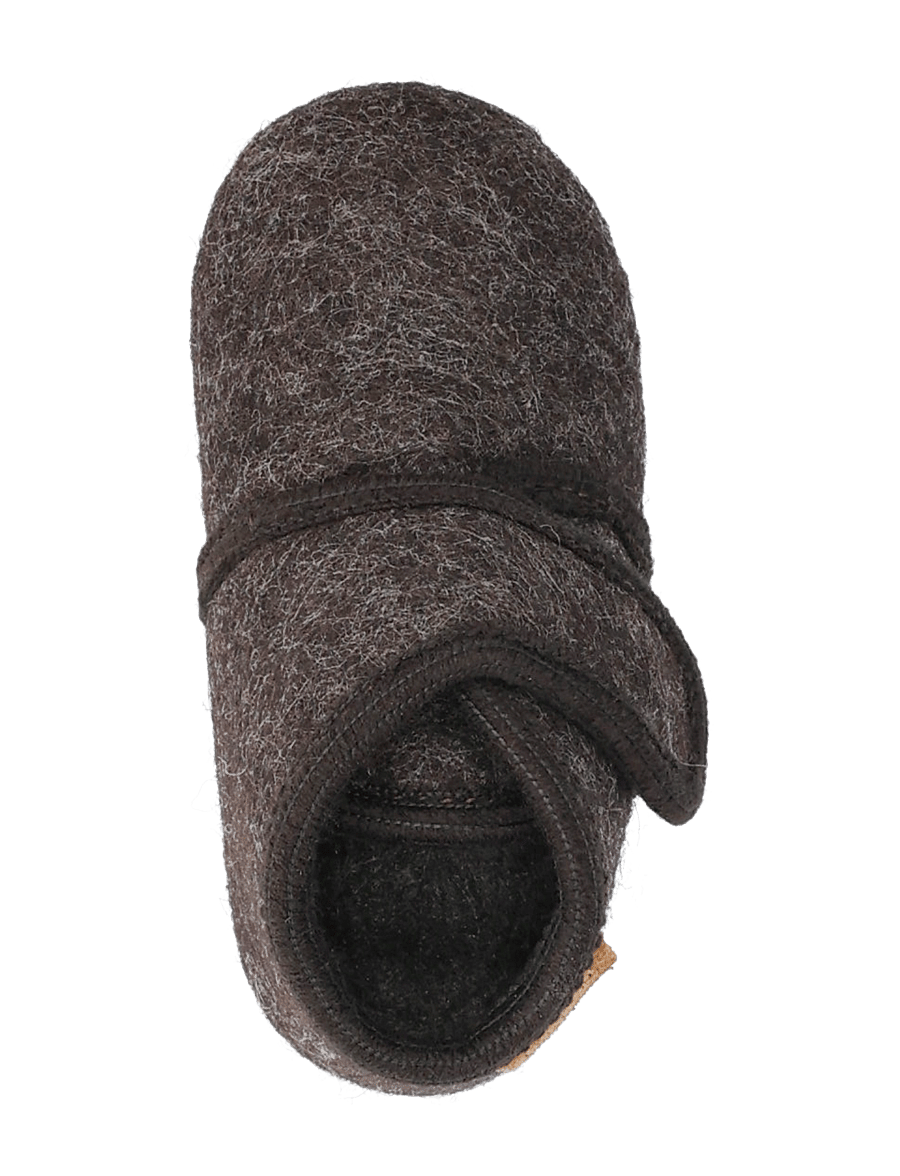 En Fant - Slippers Wool Velcro - sussid - chocolate melange - 3