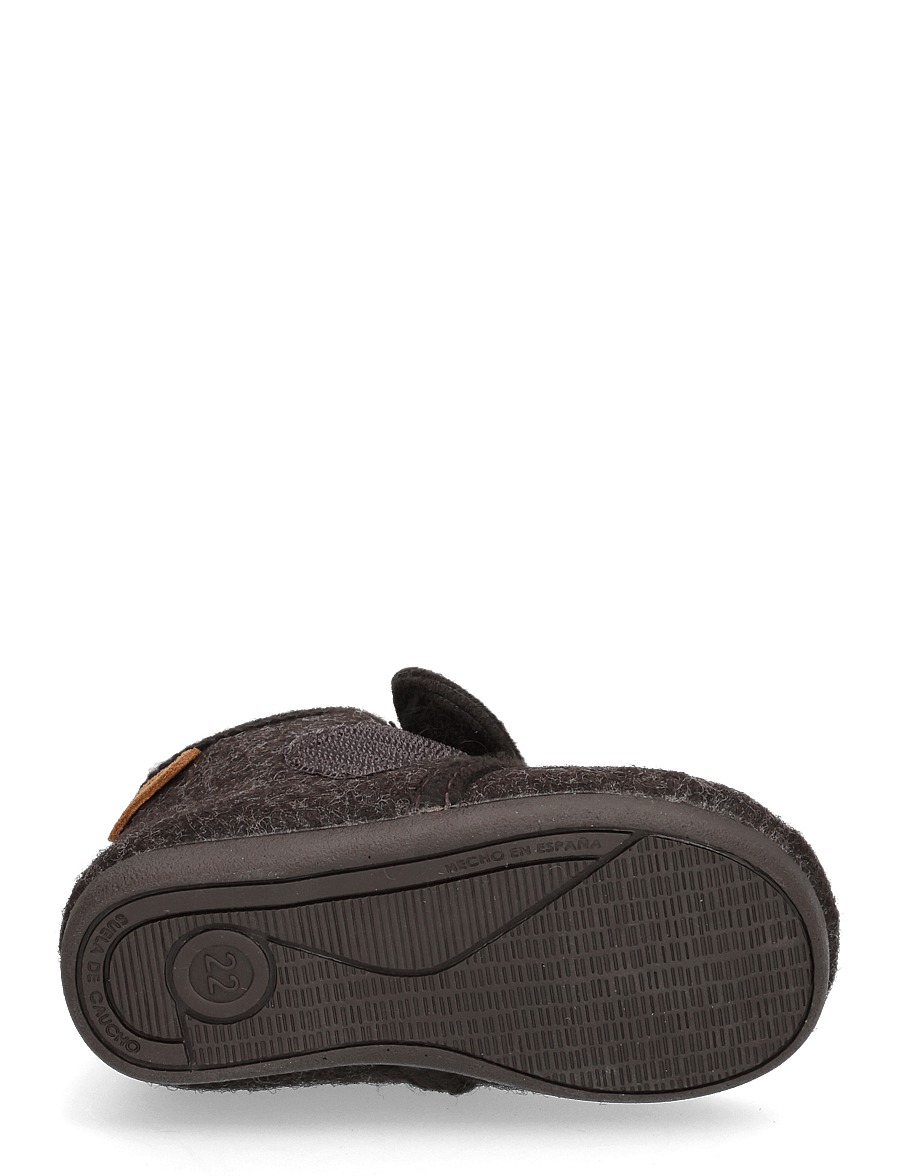 En Fant - Slippers Wool Velcro - sussid - chocolate melange - 4