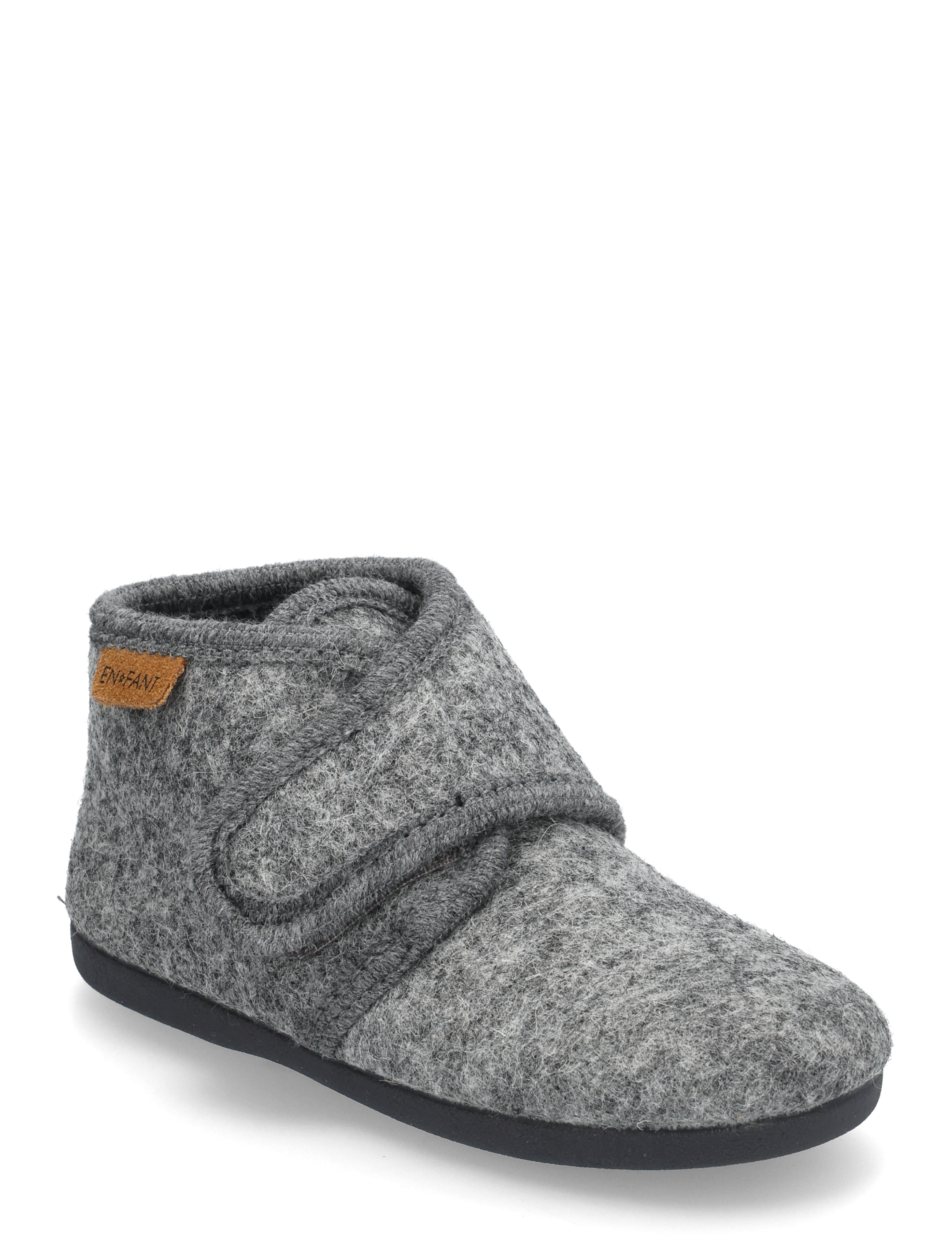 En Fant Slippers Wool Velcro, Børn, Velcro Sutsko, Grå, Str: 21