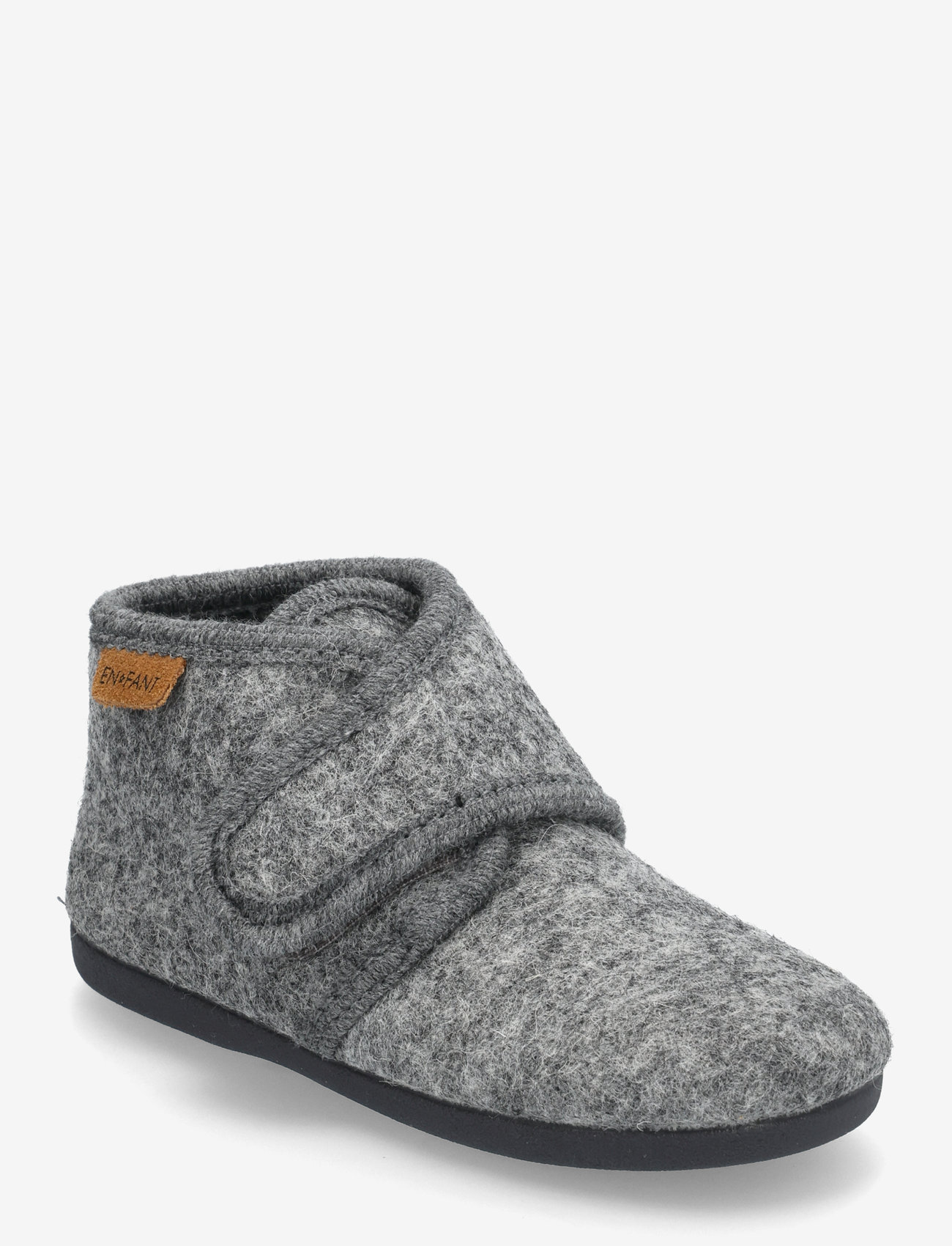 En Fant - Slippers Wool Velcro - hausschuhe - dark gray melange - 0
