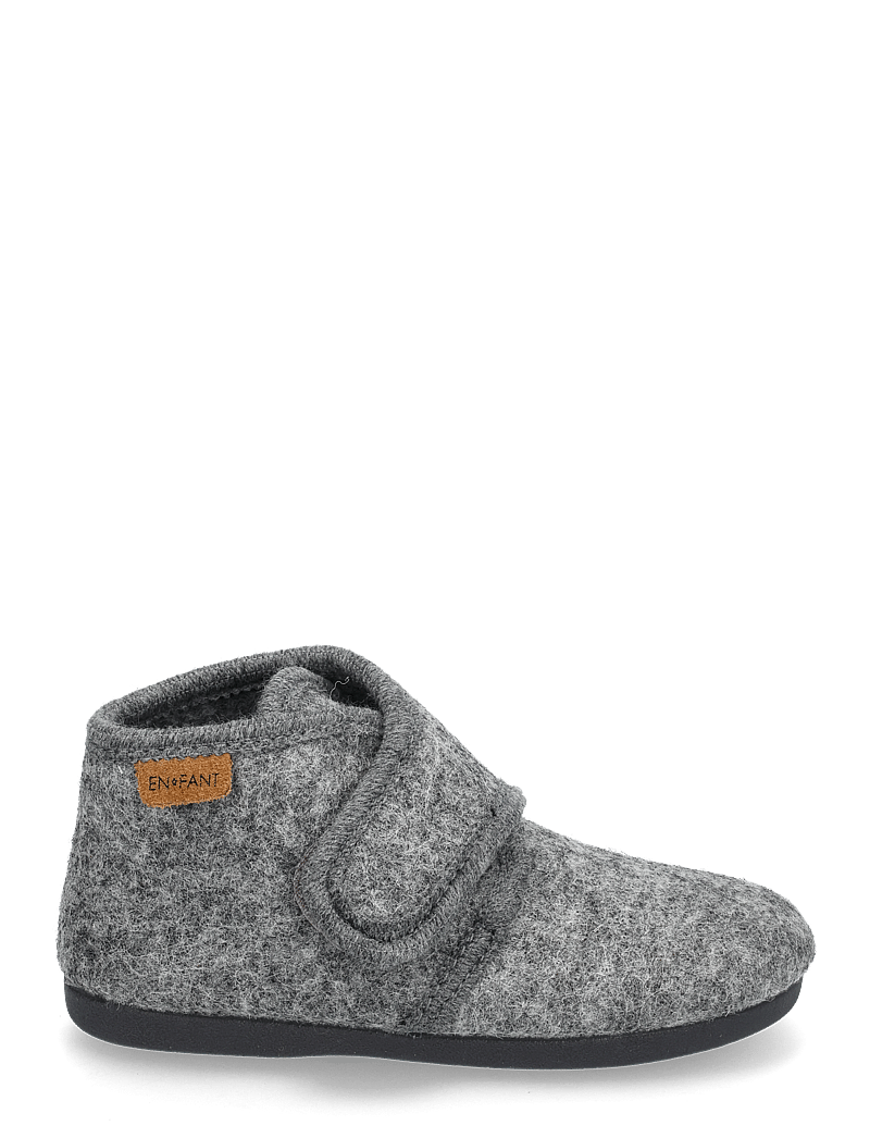 En Fant - Slippers Wool Velcro - hausschuhe - dark gray melange - 1