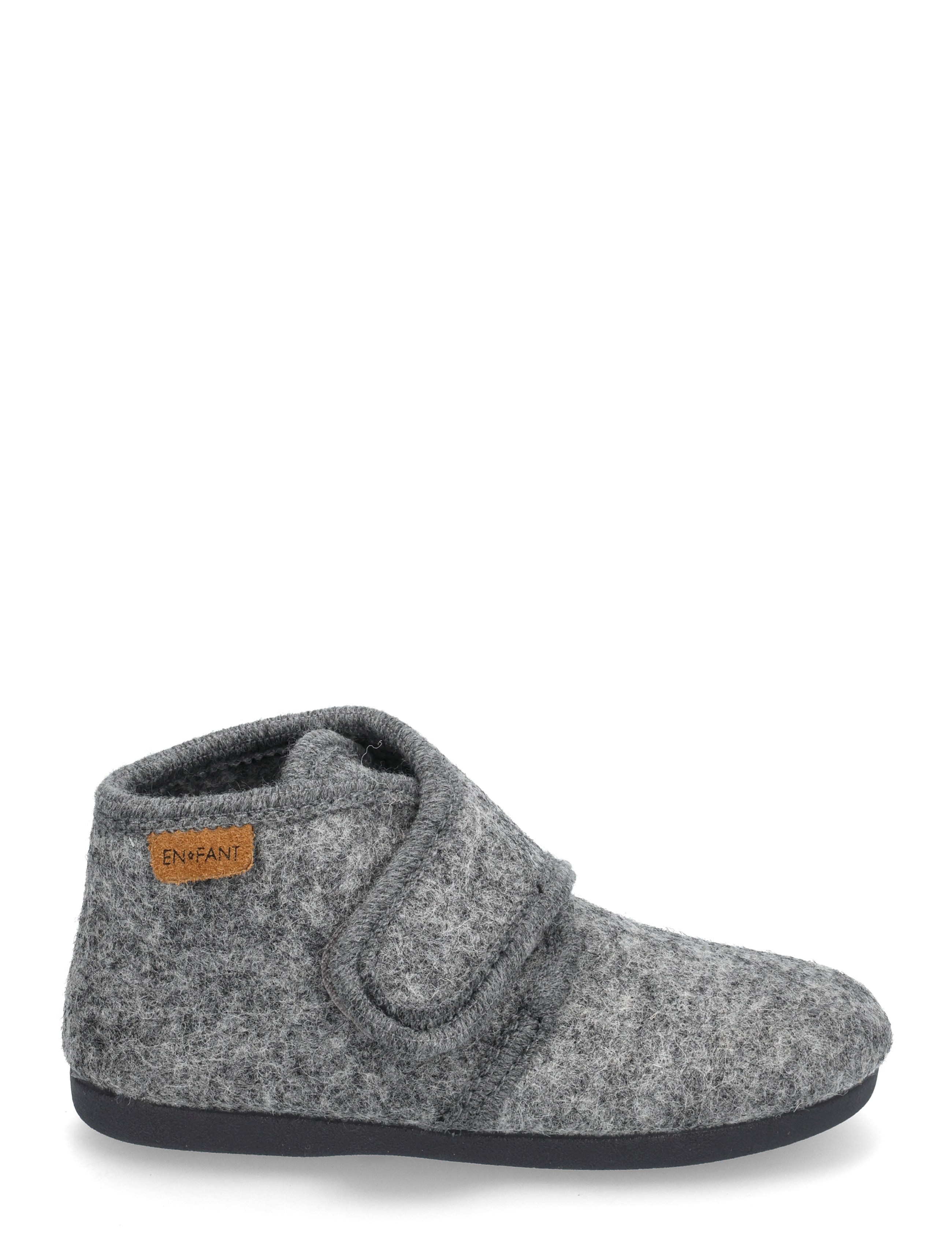 En Fant - Slippers Wool Velcro - hjemmesko - dark gray melange - 1