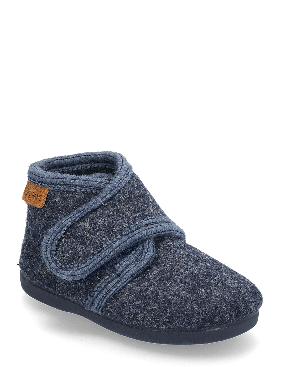 En Fant - Slippers Wool Velcro - hausschuhe - navy melange - 0