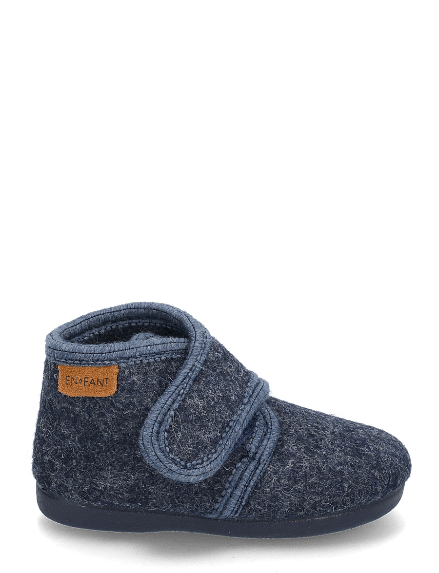 En Fant - Slippers Wool Velcro - hausschuhe - navy melange - 1