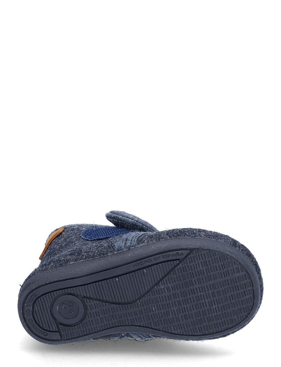 En Fant - Slippers Wool Velcro - hausschuhe - navy melange - 4
