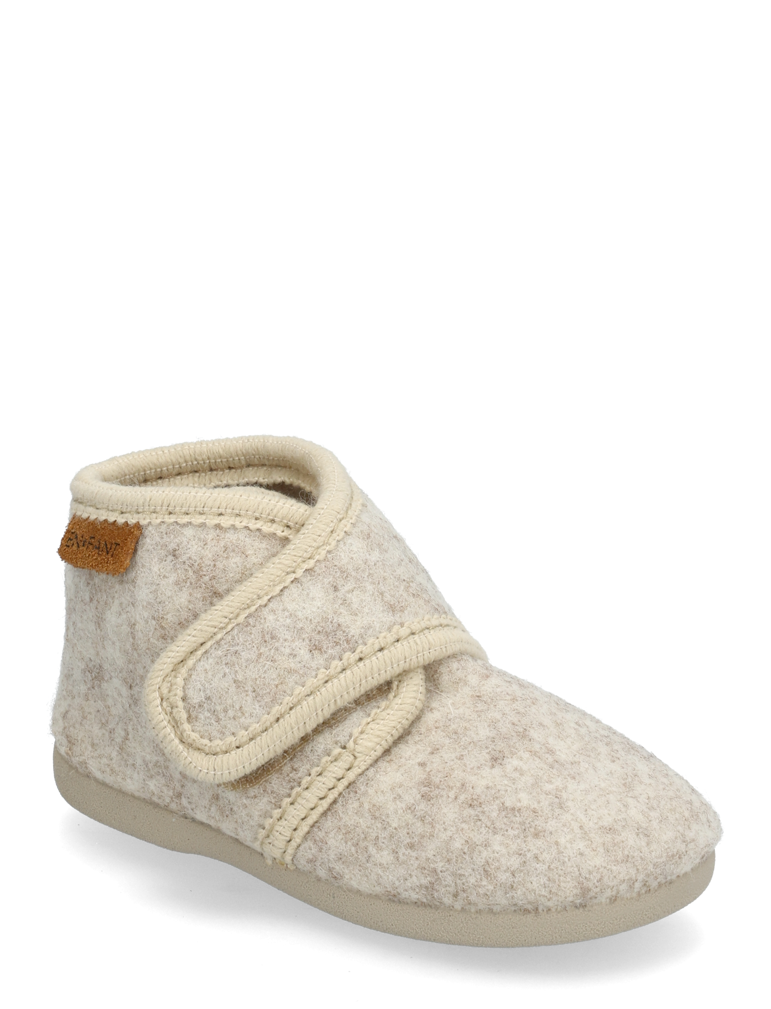 En Fant Slippers Wool Velcro, Børn, Velcro Sutsko, Beige, Str: 26