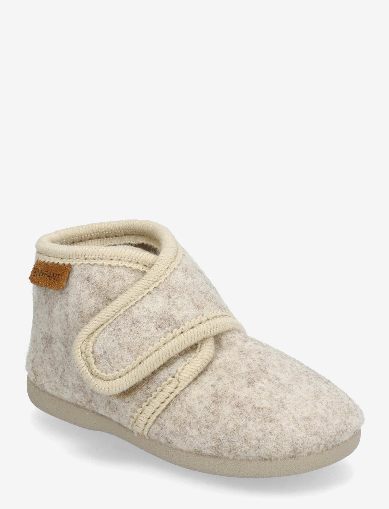 En Fant - Slippers Wool Velcro - inneskor - sand melange - 0