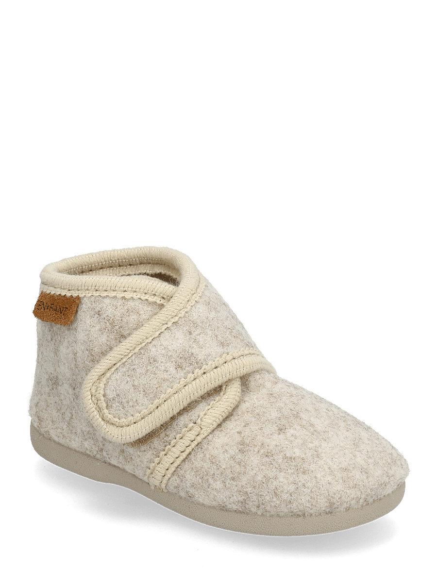 En Fant - Slippers Wool Velcro - hausschuhe - sand melange - 0