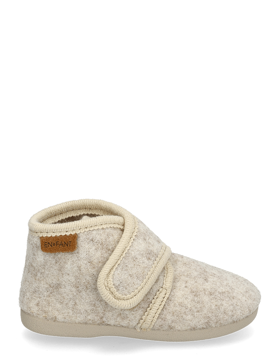 En Fant - Slippers Wool Velcro - hausschuhe - sand melange - 1