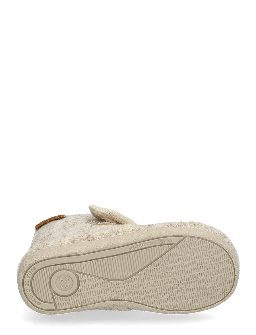 En Fant - Slippers Wool Velcro - hausschuhe - sand melange - 4