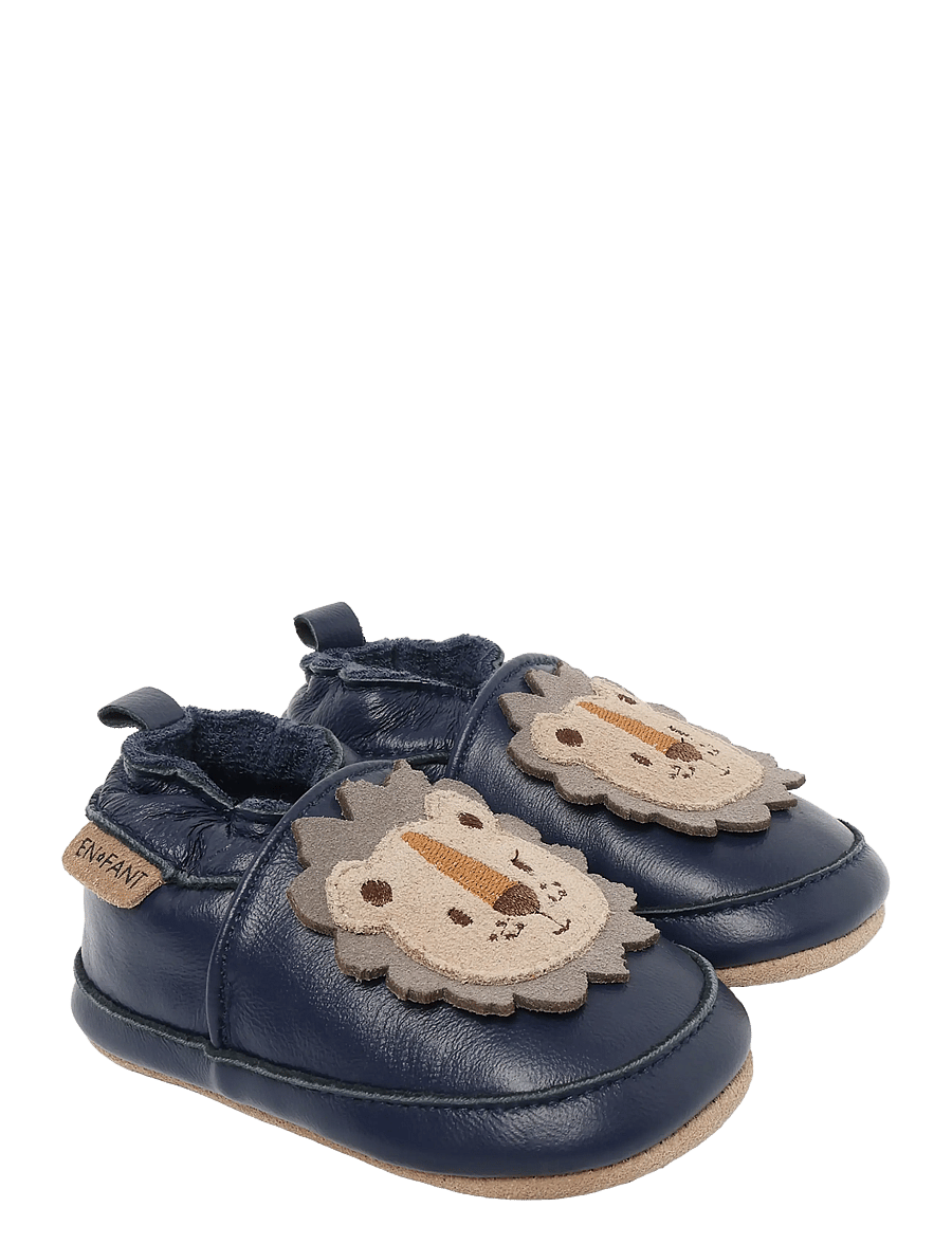 En Fant - Leather shoe - Applique - baby-schuhe - black iris - 0