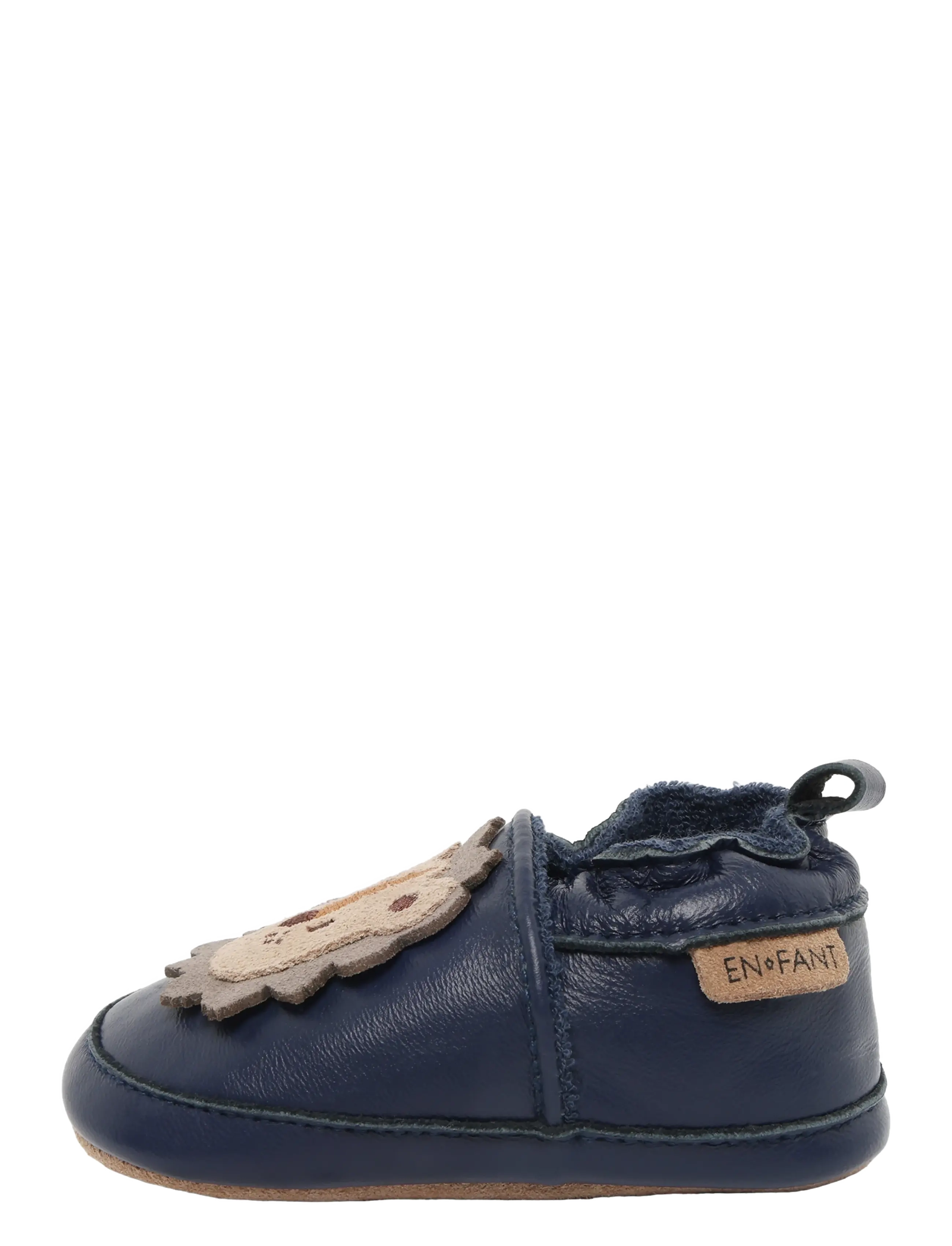 En Fant - Leather shoe - Applique - babystrikstøvler - black iris - 1