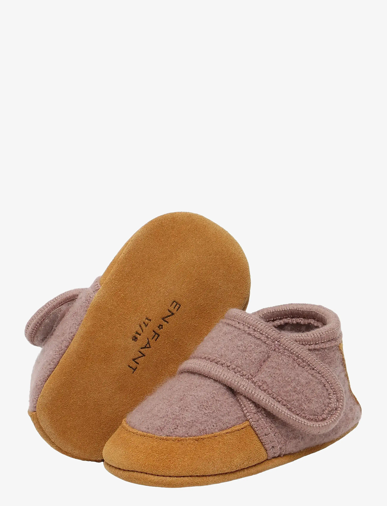 En Fant - Wool Slippers w. suede - sussid - bark - 2